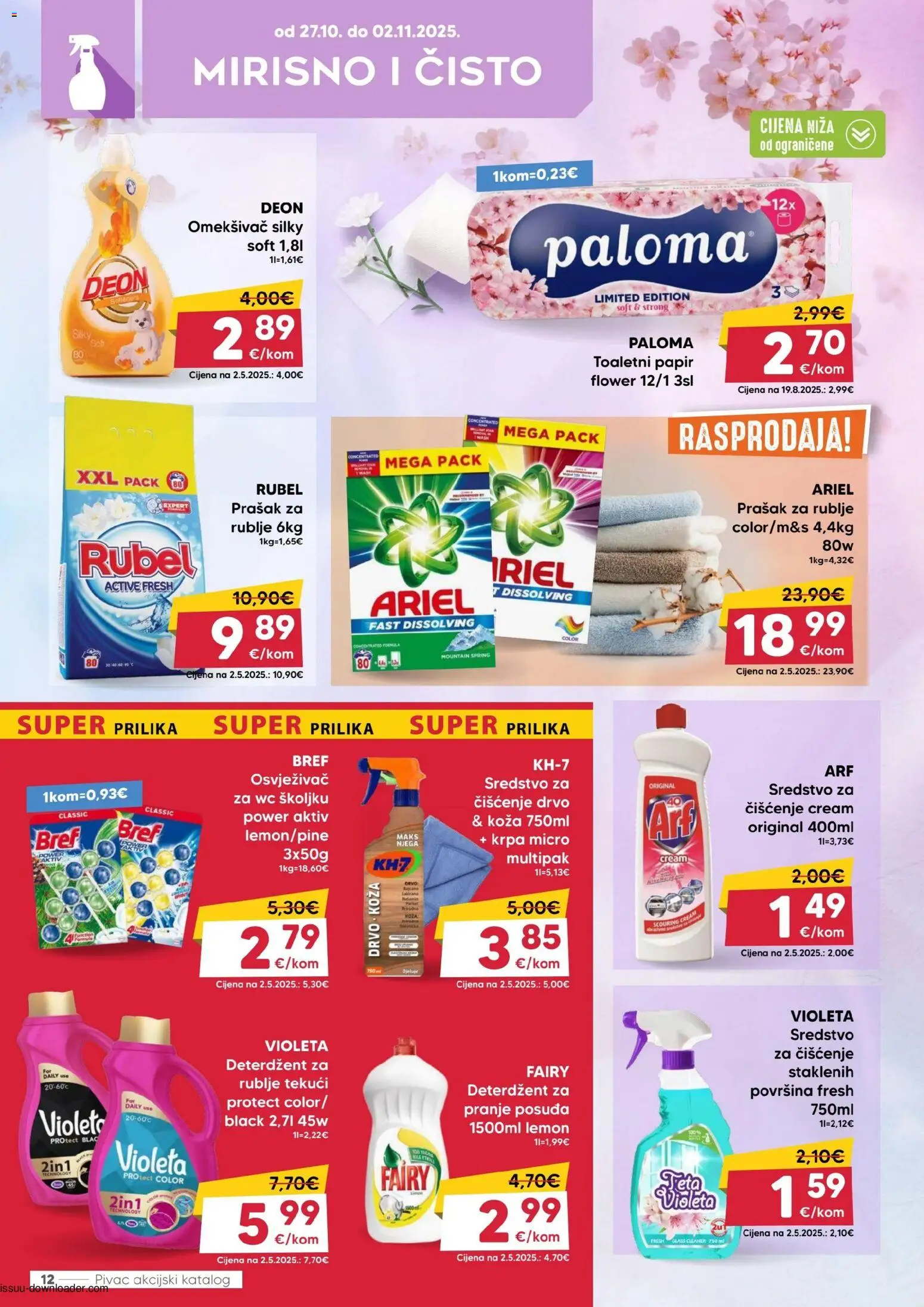 Pivac katalog | vrijedi od 27.10.2025 | Stranica: 12 | Proizvodi: Prašak za rublje, Deterdžent, Toaletni papir, Ariel