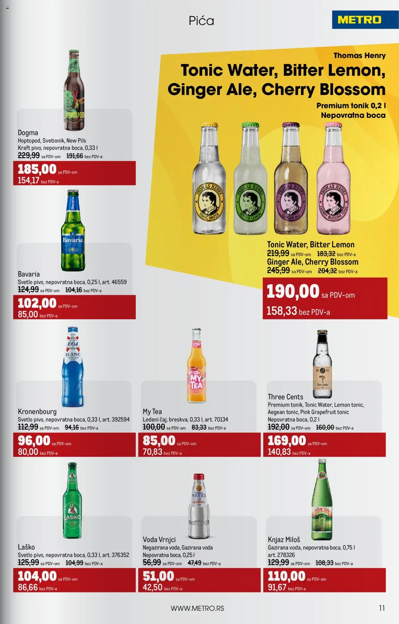 Metro katalog - važi od 01.07.2025 | Strana: 11 | Proizvode: Voda, Pica, Tonik