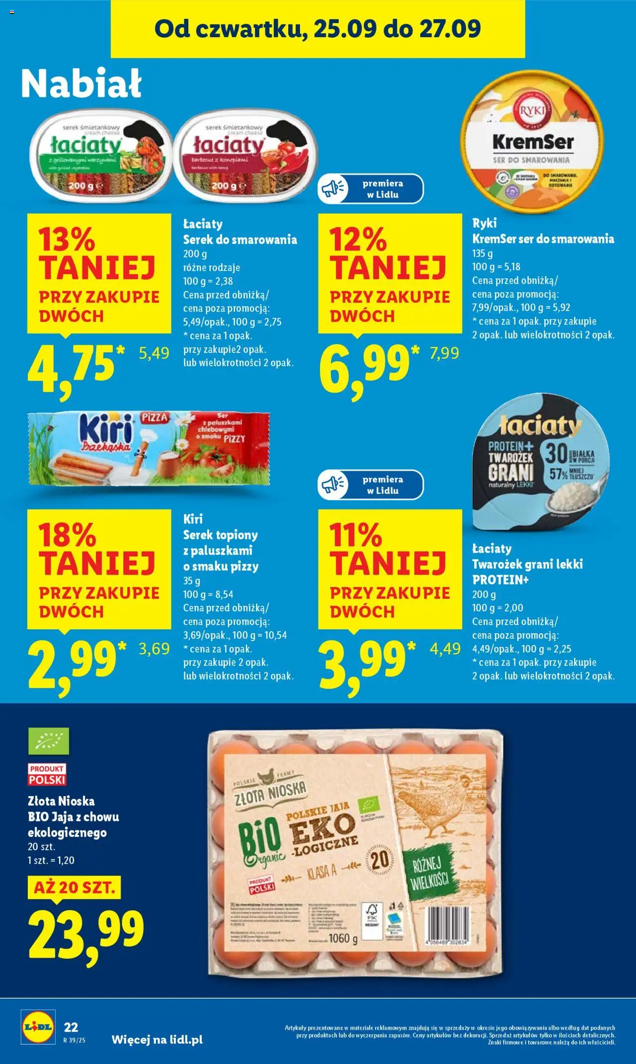 Lidl Gazetka od 25.09.2025 | Strona: 24 | Produkty: Twarożek Grani, Serek, Serek do smarowania, Pizza