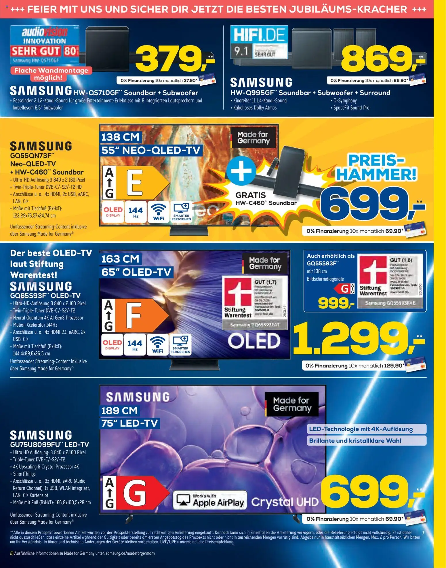 Euronics - Black Friday – gültig ab 05.11.2025 | Seite: 7 | Produkte: Fernsehen, Samsung, Apple, Audio