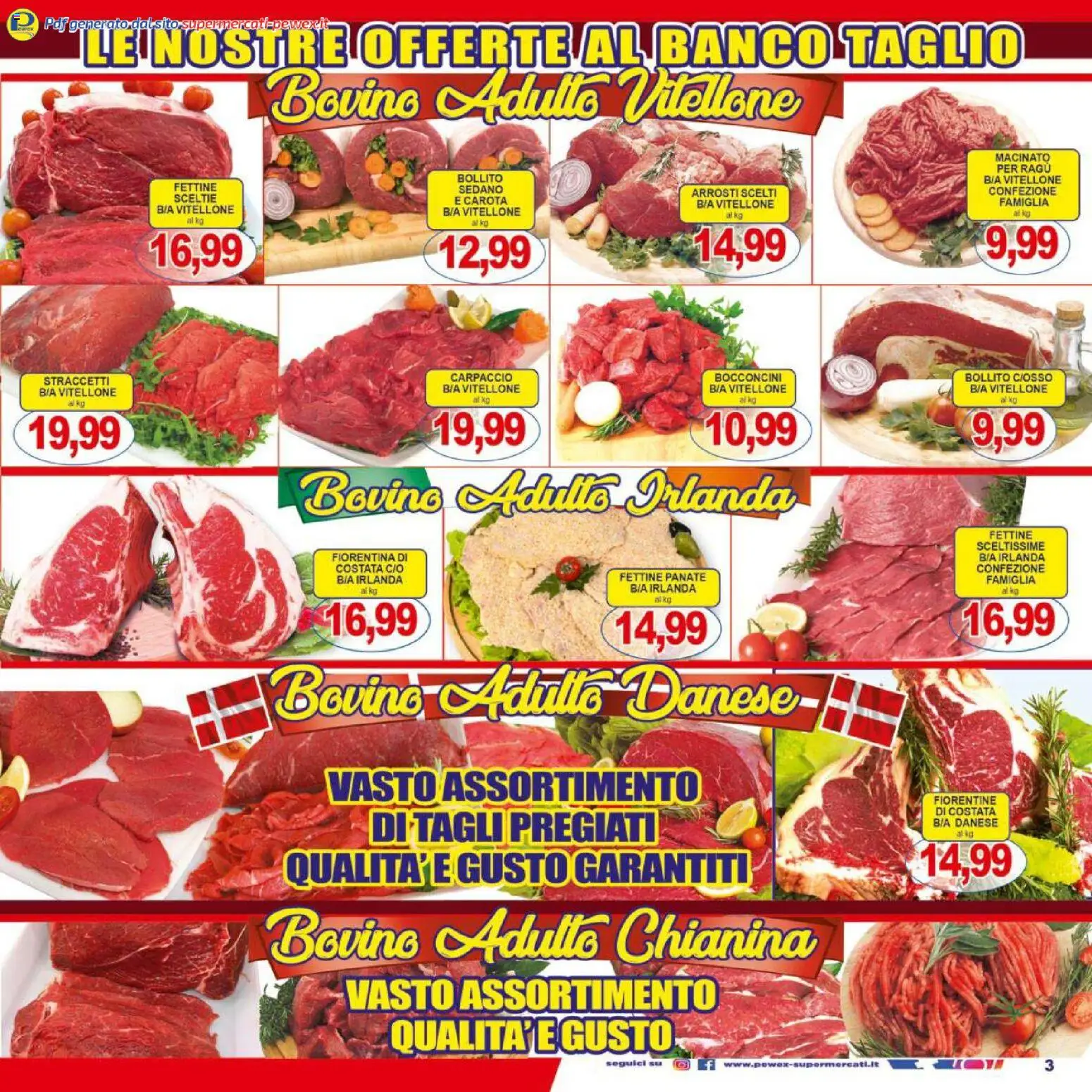 Volantino Pewex del 27.11.2025 | Pagina: 3 | Prodotti: Bovino, Carota, Ragú, Macinato