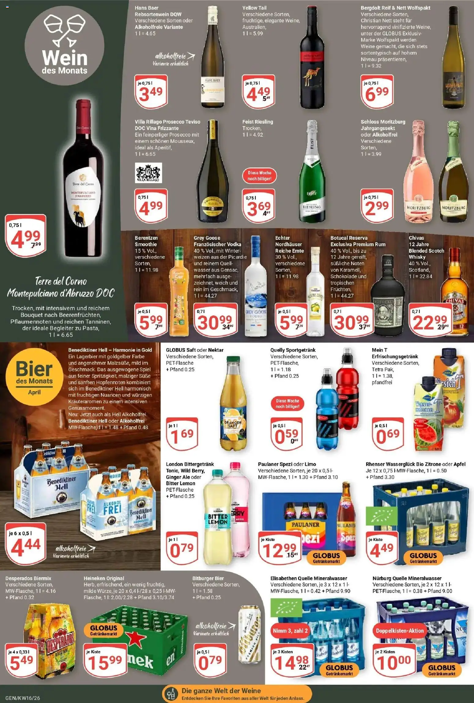 Globus Prospekt Gensingen	 – gültig ab 12.04.2026 | Seite: 16 | Produkte: Äpfel, Orangen, Prosecco, Wein