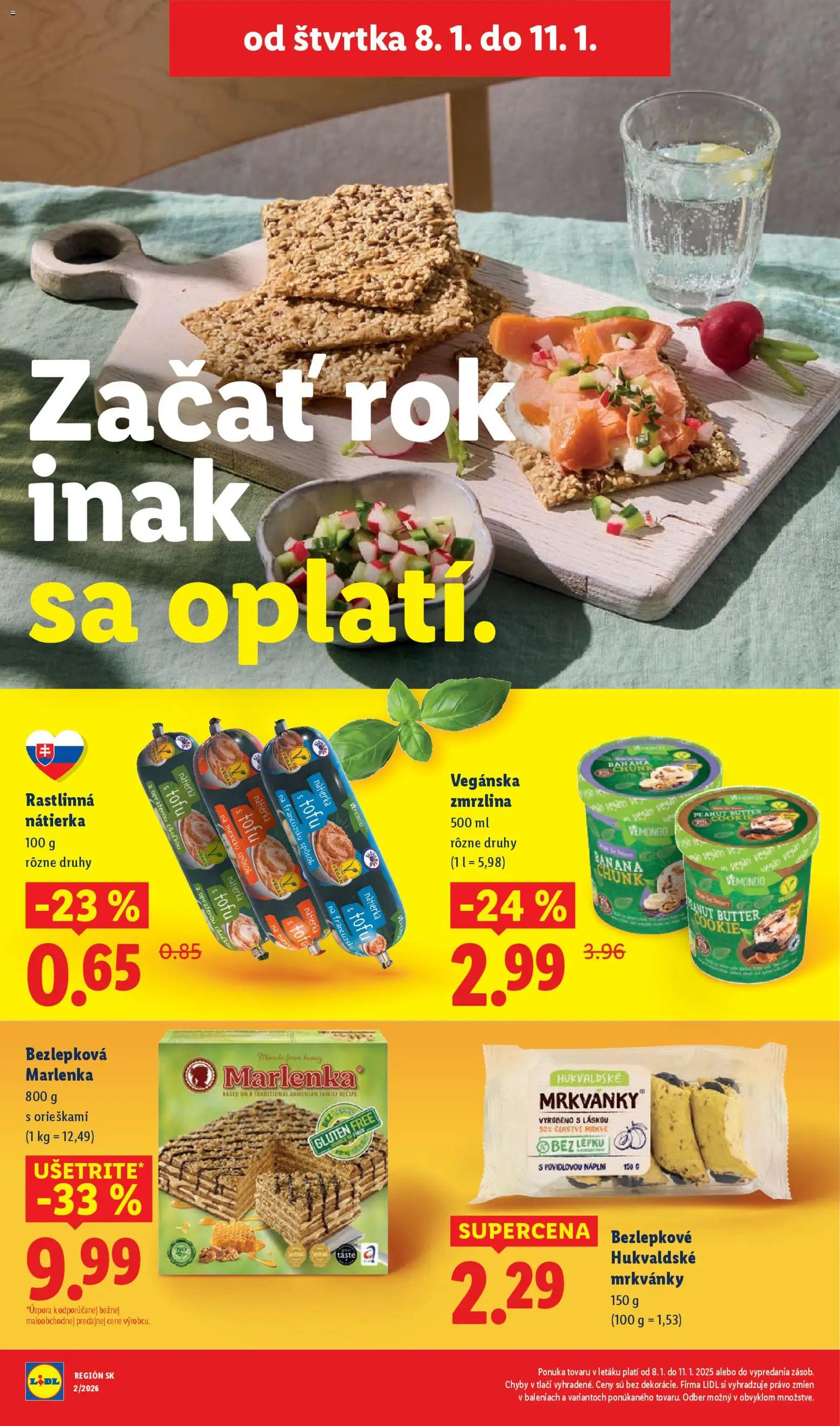 Nové Lidl akcie – leták je platný od 08.01.2026 | Strana: 7 | Produkty: Tofu, Zmrzlina, Marlenka
