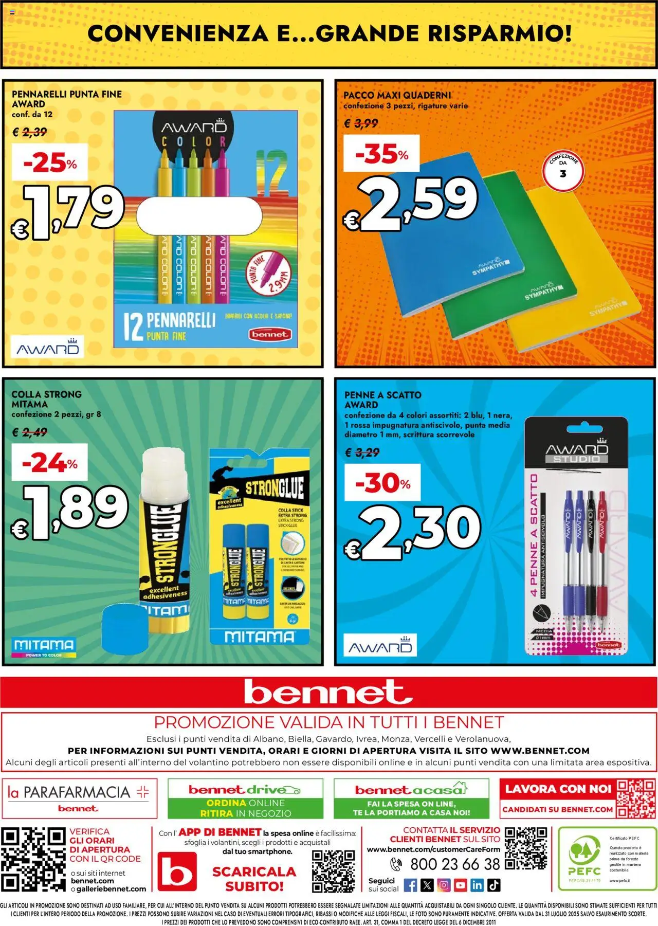 Volantino bennet del 31.07.2025 | Pagina: 24 | Prodotti: Sapone, Tè, Pennarelli, Penne