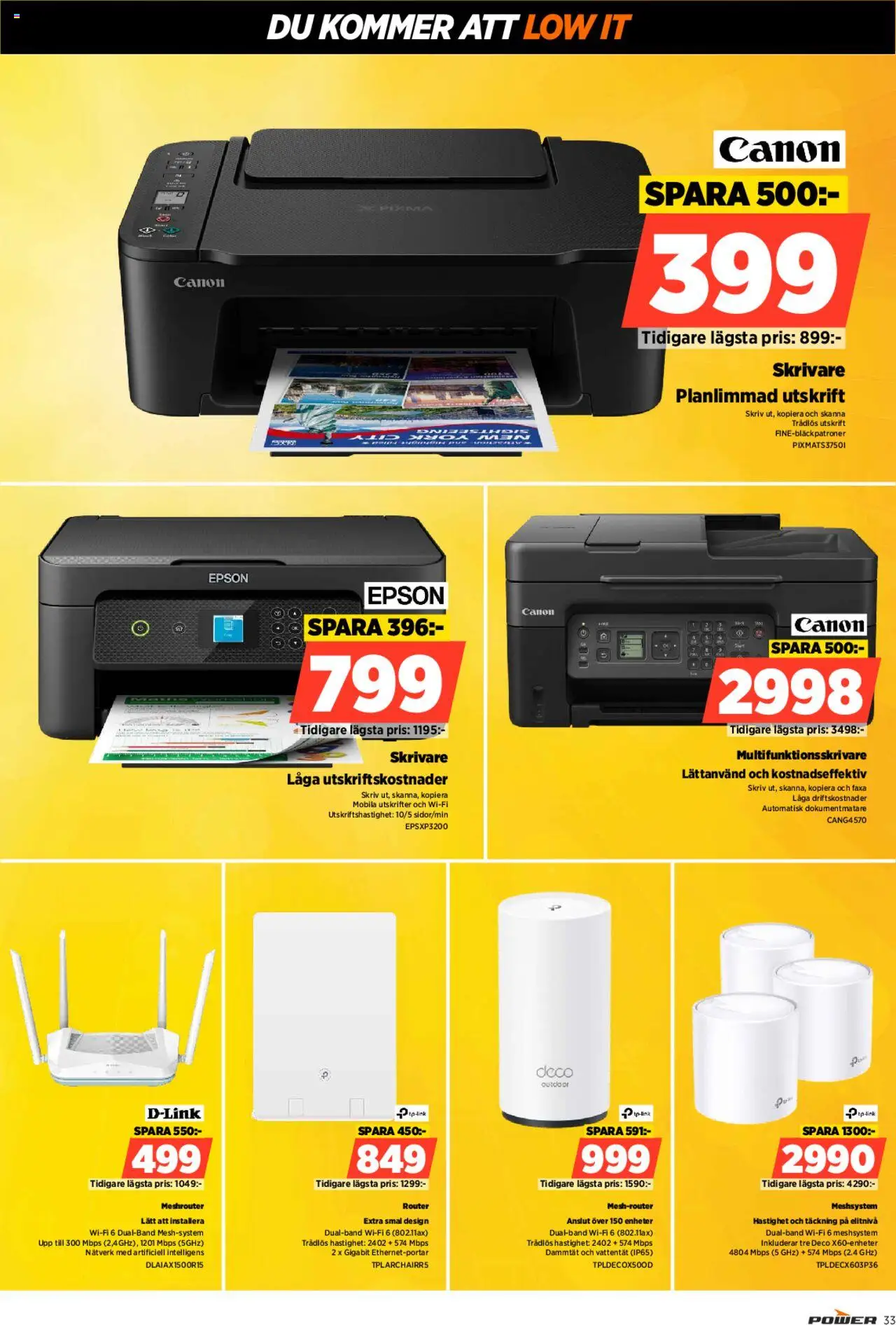 Power reklamblad aktuell från 23.06.2025 | Sida: 33 | Produkter: Skrivare, Router, Wifi