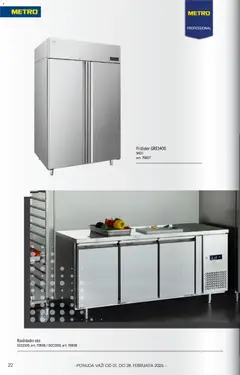 Metro Horeca - pregled Metro kataloga - važi od 01.02.2026 | Strana: 22 | Proizvode: Sto, Frižider