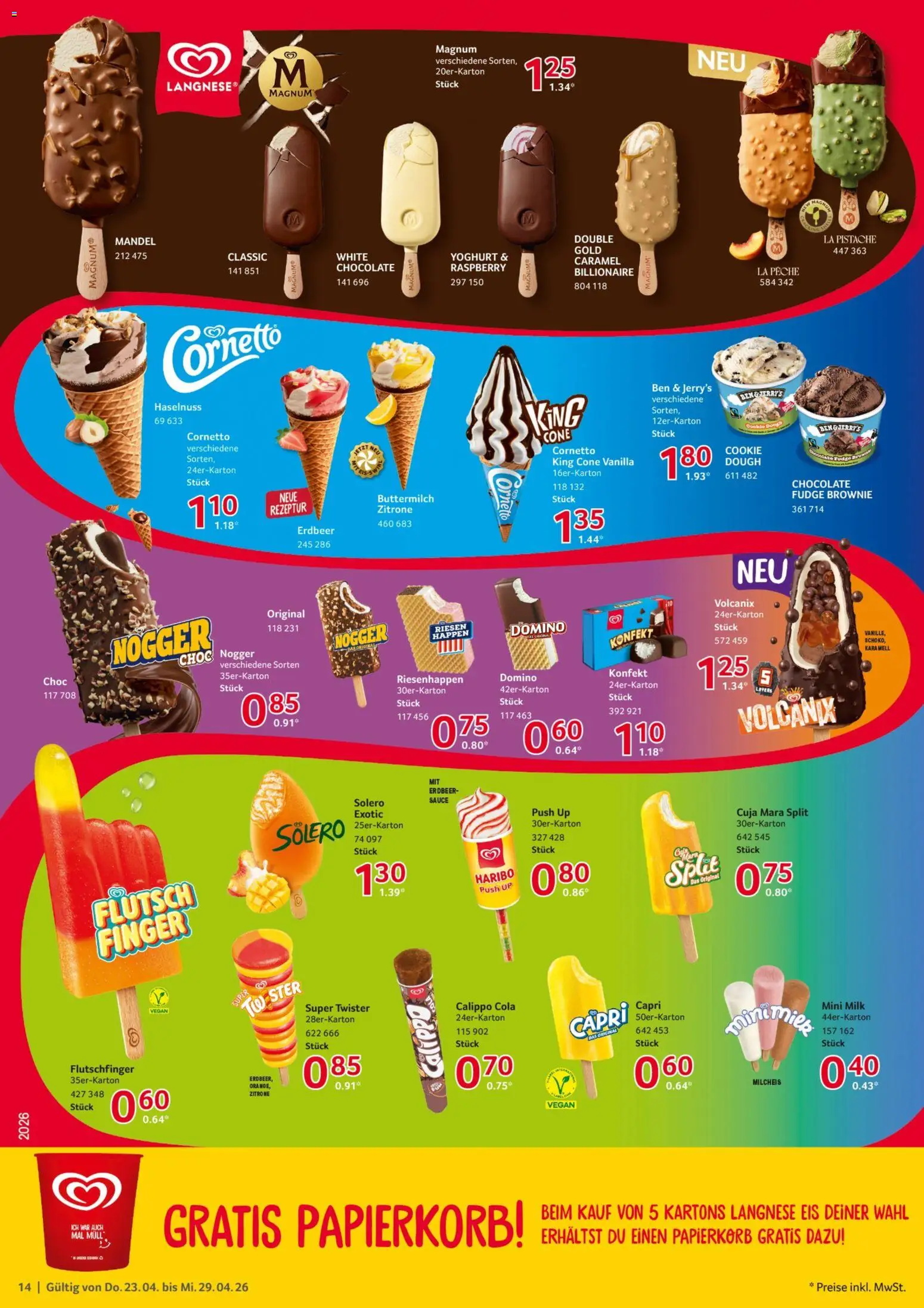 Selgros Prospekt 	 – gültig ab 23.04.2026 | Seite: 14 | Produkte: Haribo, Cola, Zitrone, Eis