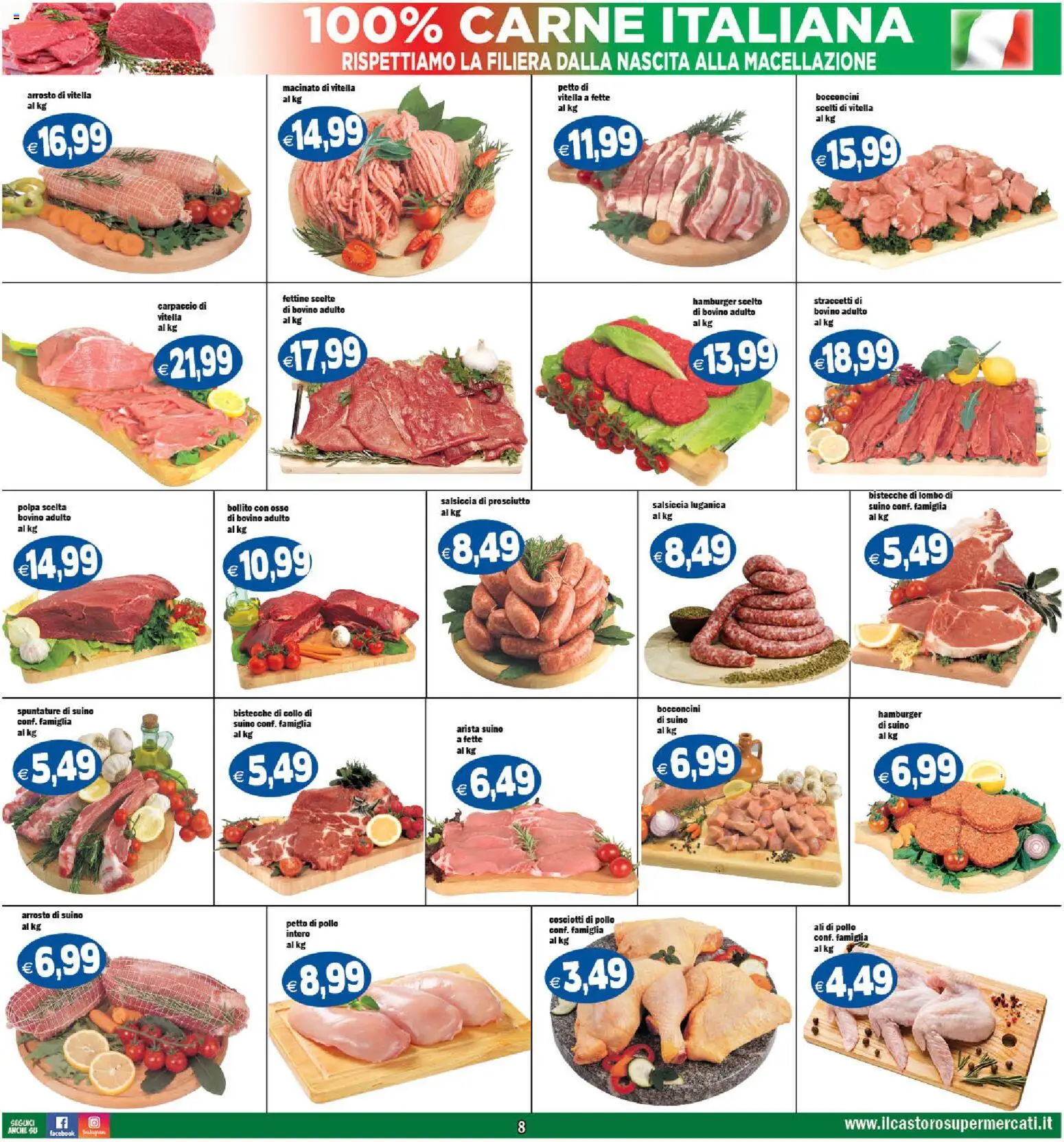 Volantino Il Castoro del 07.04.2026 | Pagina: 8 | Prodotti: Arrosto, Pollo, Prosciutto, Salsiccia