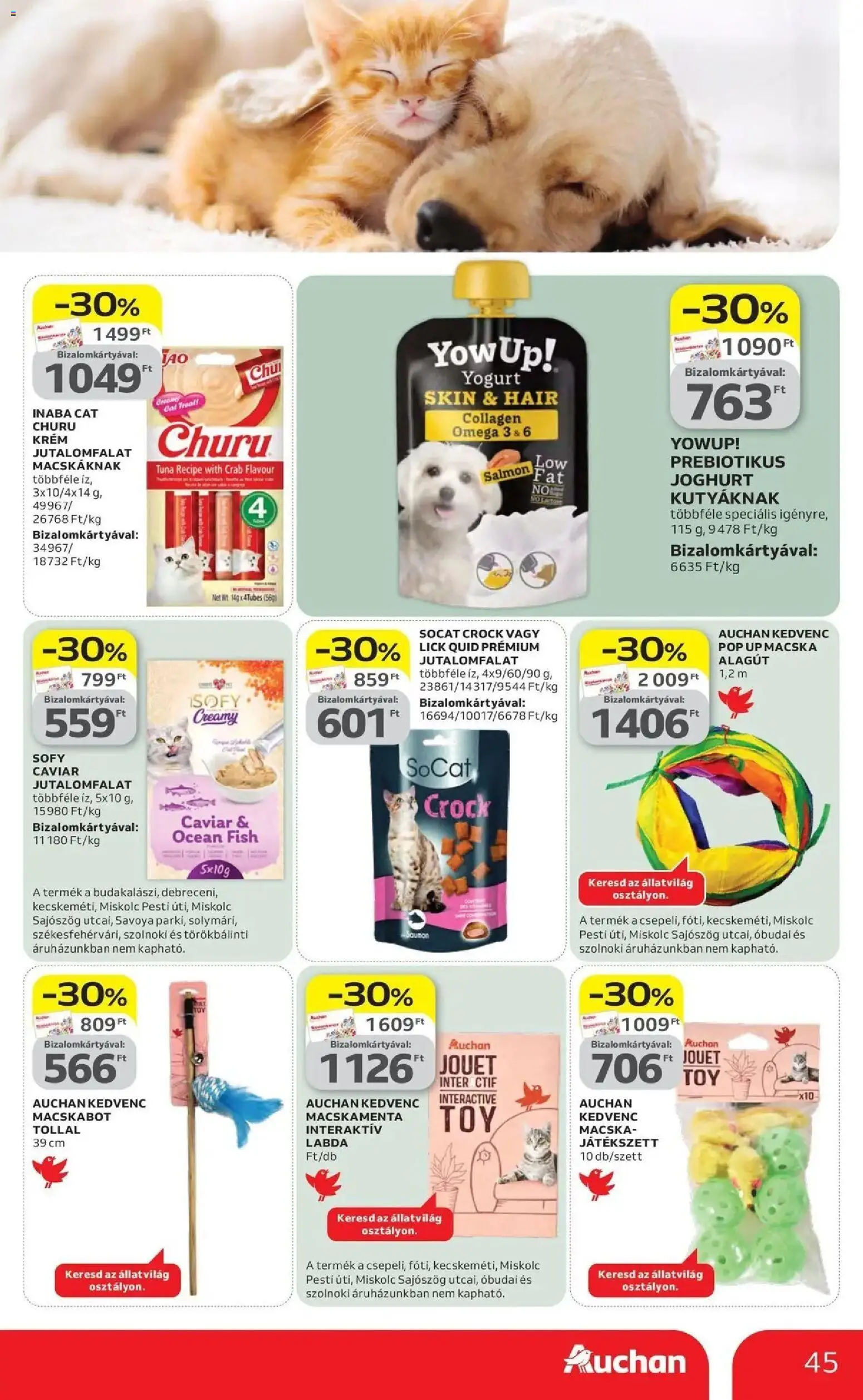 Auchan akciós ujság - amely érvényes a következő dátumtól: 16.04.2026 | Oldal: 45 | Termékek: Omega 3, Joghurt