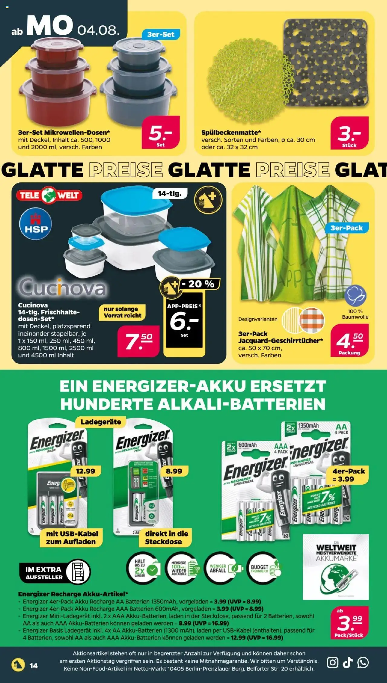 Netto Prospekt 	 - gültig ab dem 04.08.2025 | Seite: 14 | Produkte: Batterien, Steckdose, Ladegerät