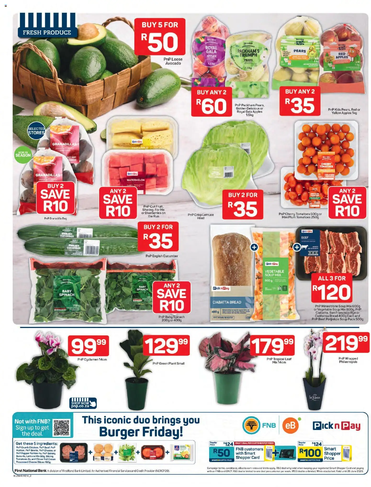 New Pick n Pay catalogue – valid from 06.04.2026 | Page: 2 | Products: Bakery, Buns, Tomatoes, Pepper