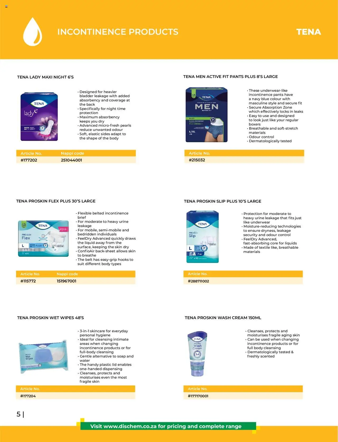 Dis-Chem - HomeCare Catalogue │ valid from 01.01.2025 | Page: 8 | Products: Pants, Boxers, Belt, Cream