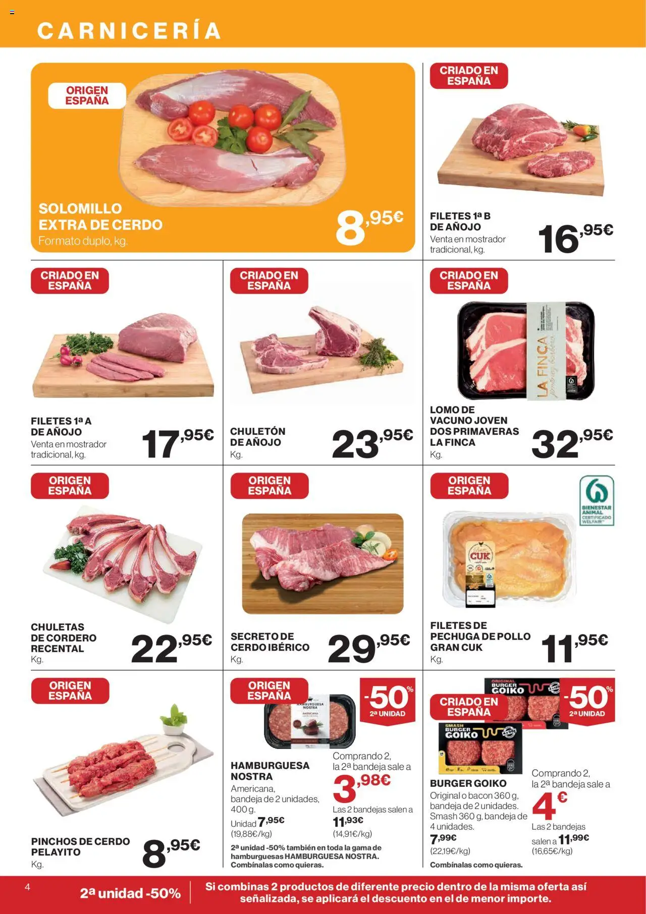 Hipercor catálogo │ válido desde el 14.08.2025 | Página: 4 | Productos: Cerdo, Φίλτρο καφέ, Σοκολατούχο γάλα, Bandeja