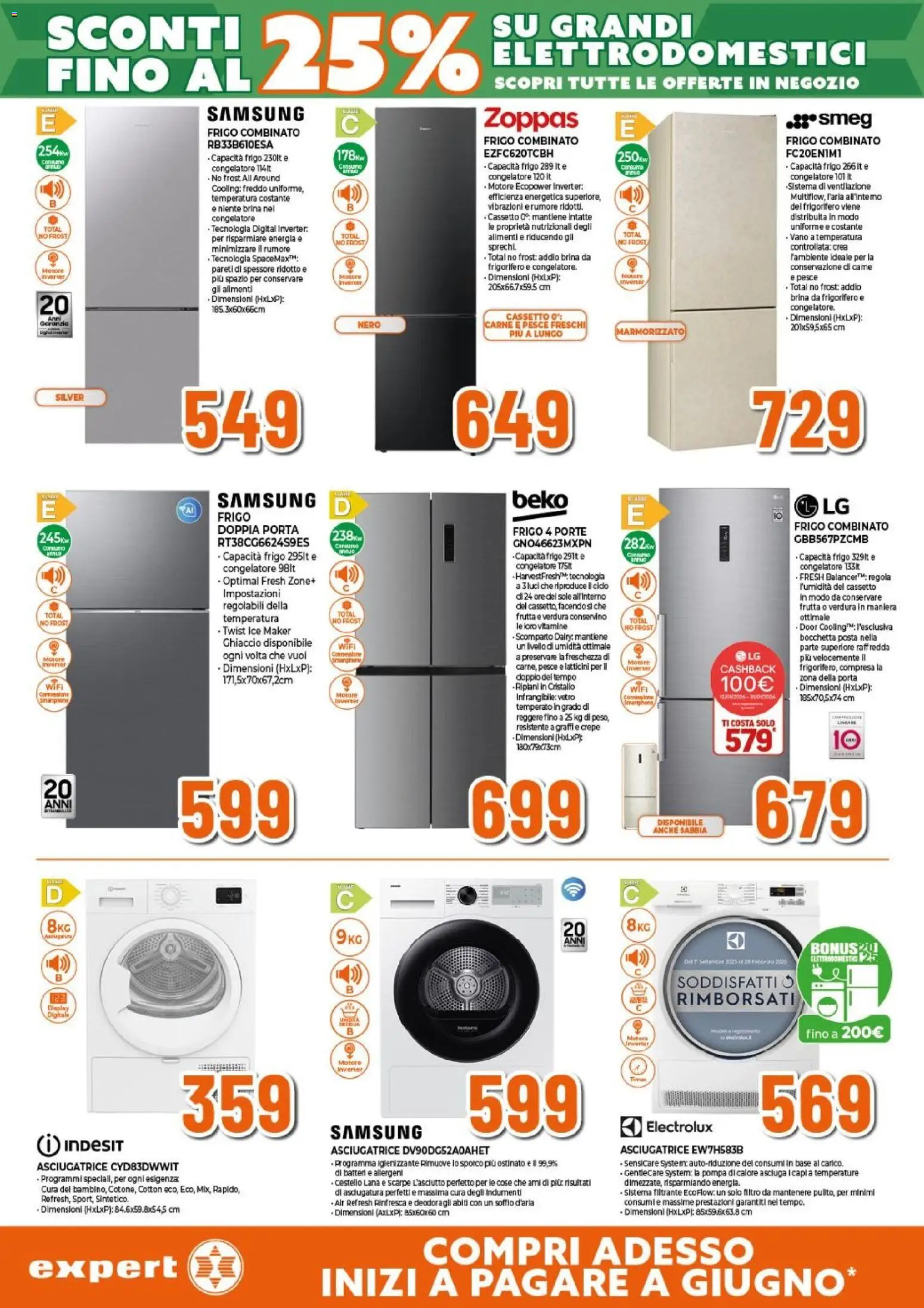Volantino Expert del 12.02.2026 | Pagina: 11 | Prodotti: Frutta, Scarpe, Asciugatrice, Samsung
