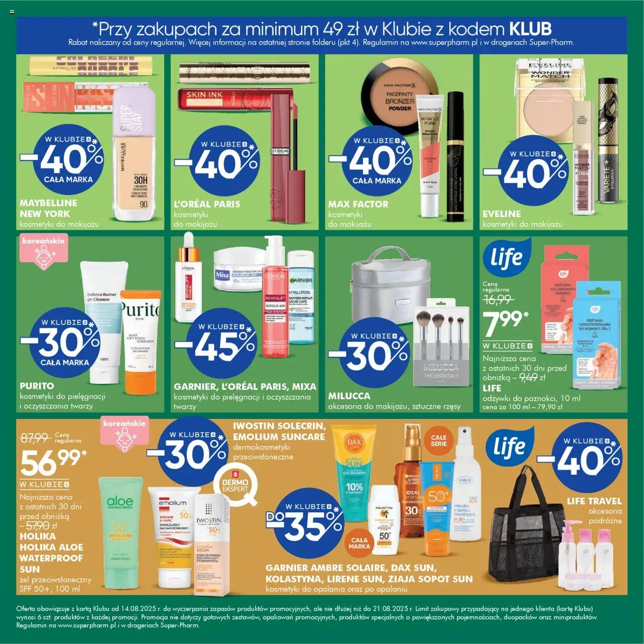 Super-pharm Gazetka od 14.08.2025 | Strona: 7 | Produkty: Karta, Kosmetyki, Bronzer, Sztuczne rzęsy