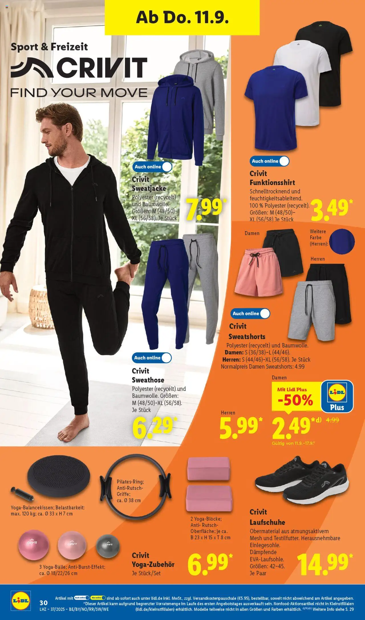 Lidl Prospekt Holzminden	 - gültig ab dem 08.09.2025 | Seite: 28 | Produkte: Sweathose, Sweatjacke, Sweatshorts, Laufschuhe