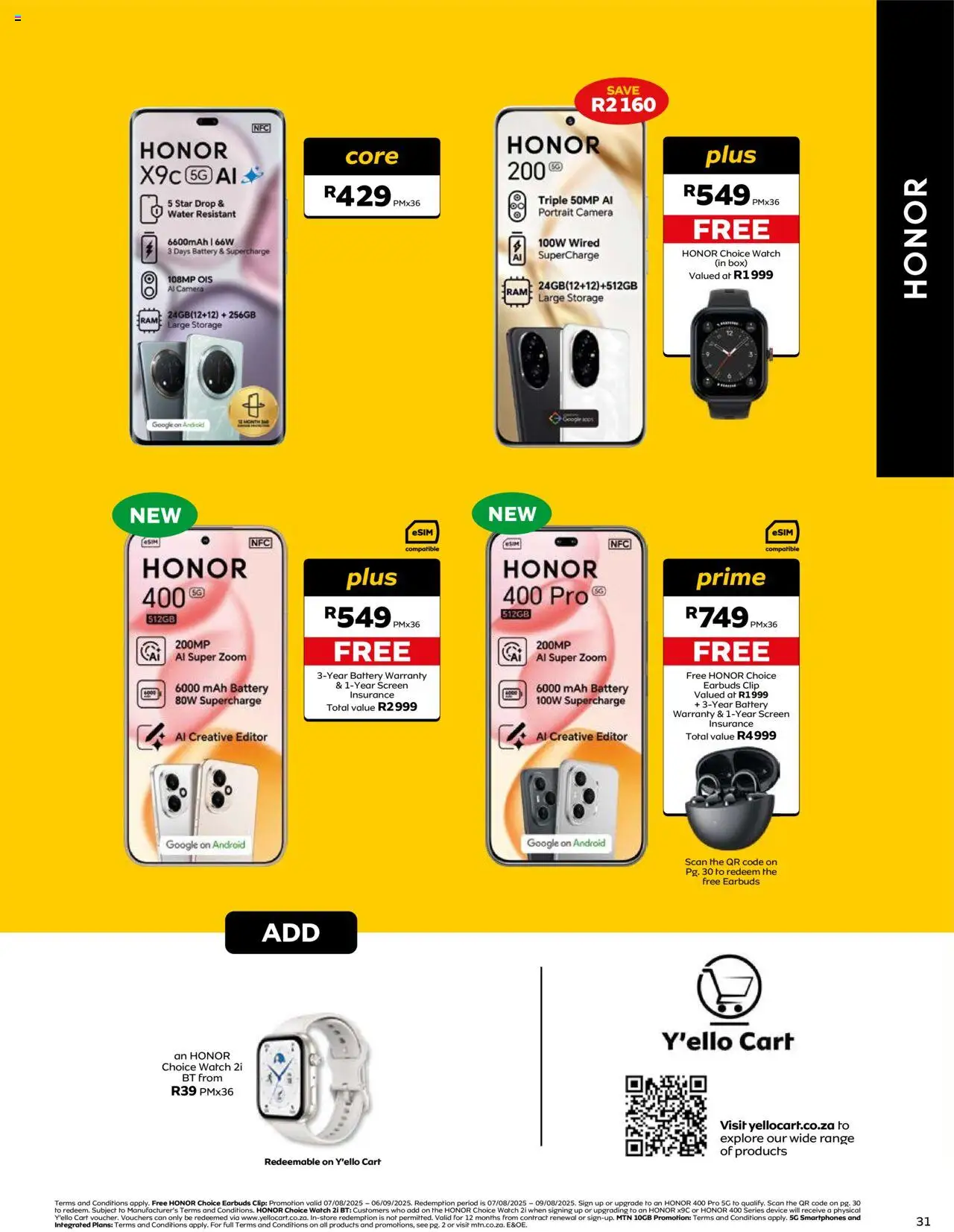 MTN Deals │ valid from 07.08.2025 | Page: 31 | Products: Watch, Earbuds, Battery, Water