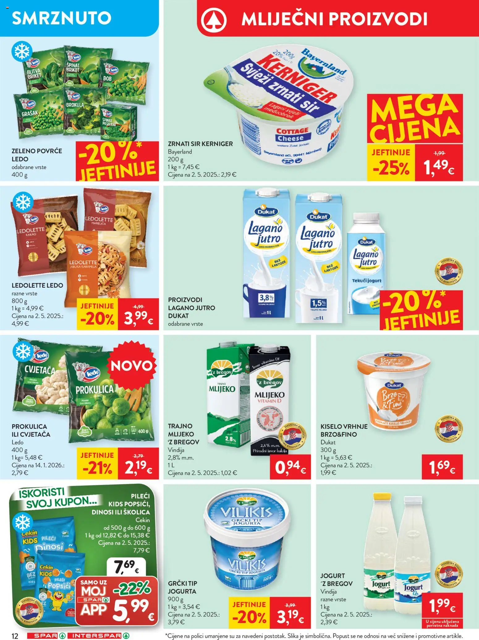 Spar katalog | vrijedi od 28.01.2026 | Stranica: 16 | Proizvodi: Vindija, Kiselo vrhnje, Grašak, Kakao
