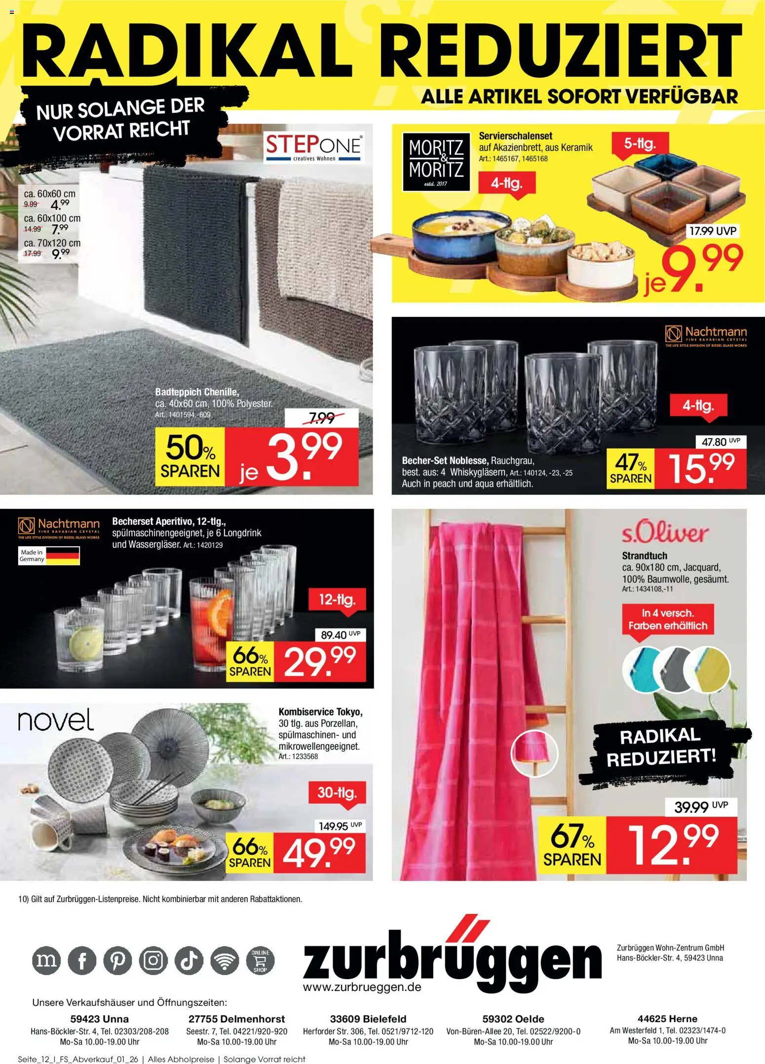 Zurbrüggen Abverkauf Fachsortimente – gültig ab 16.03.2026 | Seite: 12 | Produkte: Strandtuch, Uhr