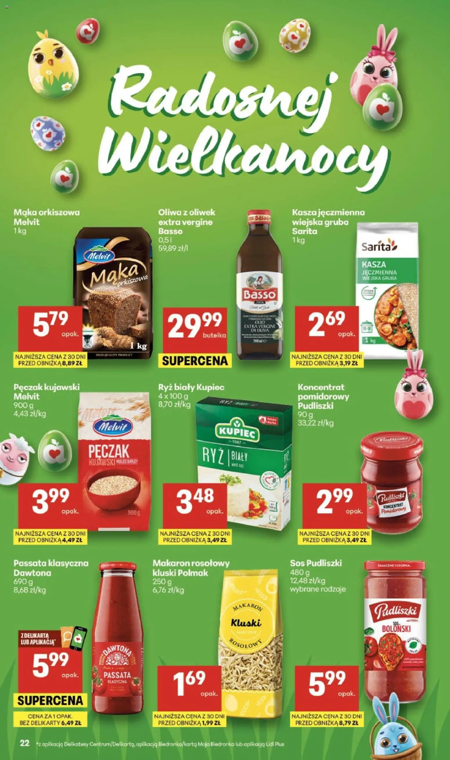 Delikatesy Centrum gazetka od 12.03.2026 | Strona: 22 | Produkty: Kasza, Oliwa z oliwek, Kasza jęczmienna, Delikatesy