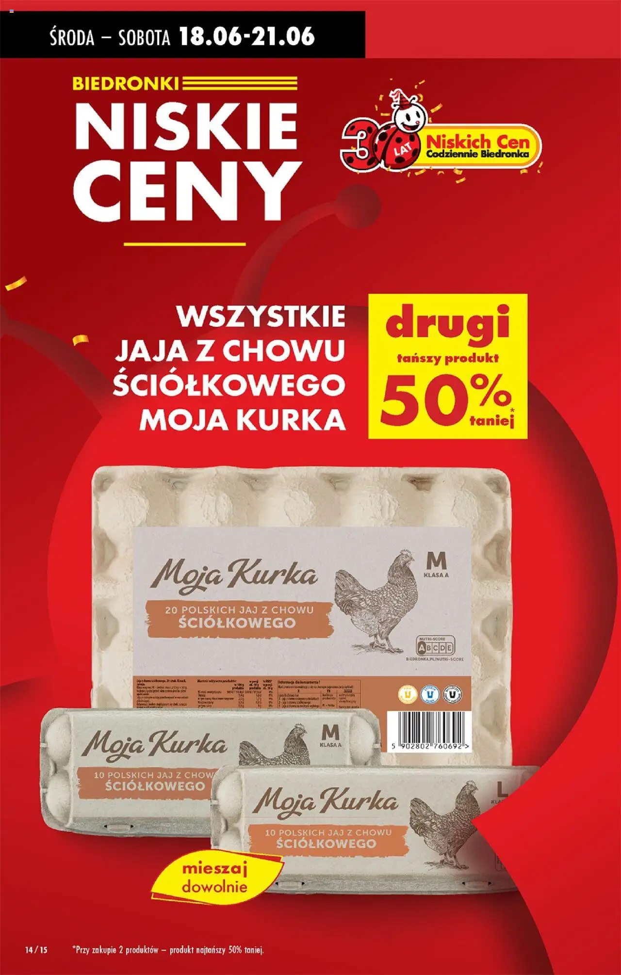 Biedronka gazetka - Oferta W tym tygodniu od 18.06.2025 | Strona: 16 | Produkty: Jaja