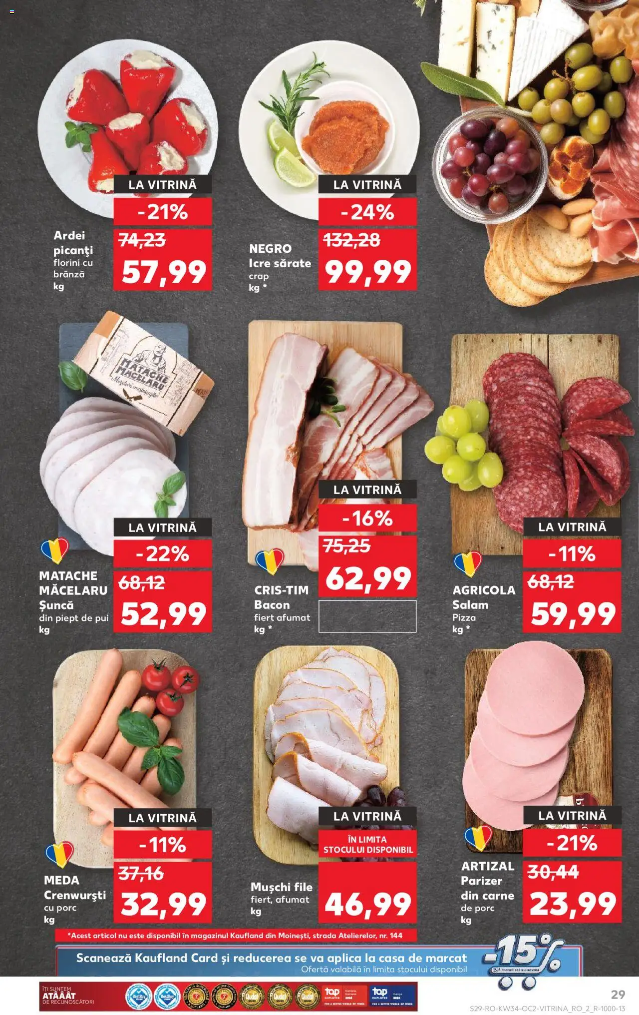 Kaufland RO akciós ujság - amely érvényes a következő dátumtól: 20.08.2025 | Oldal: 29 | Termékek: Bacon, Pizza