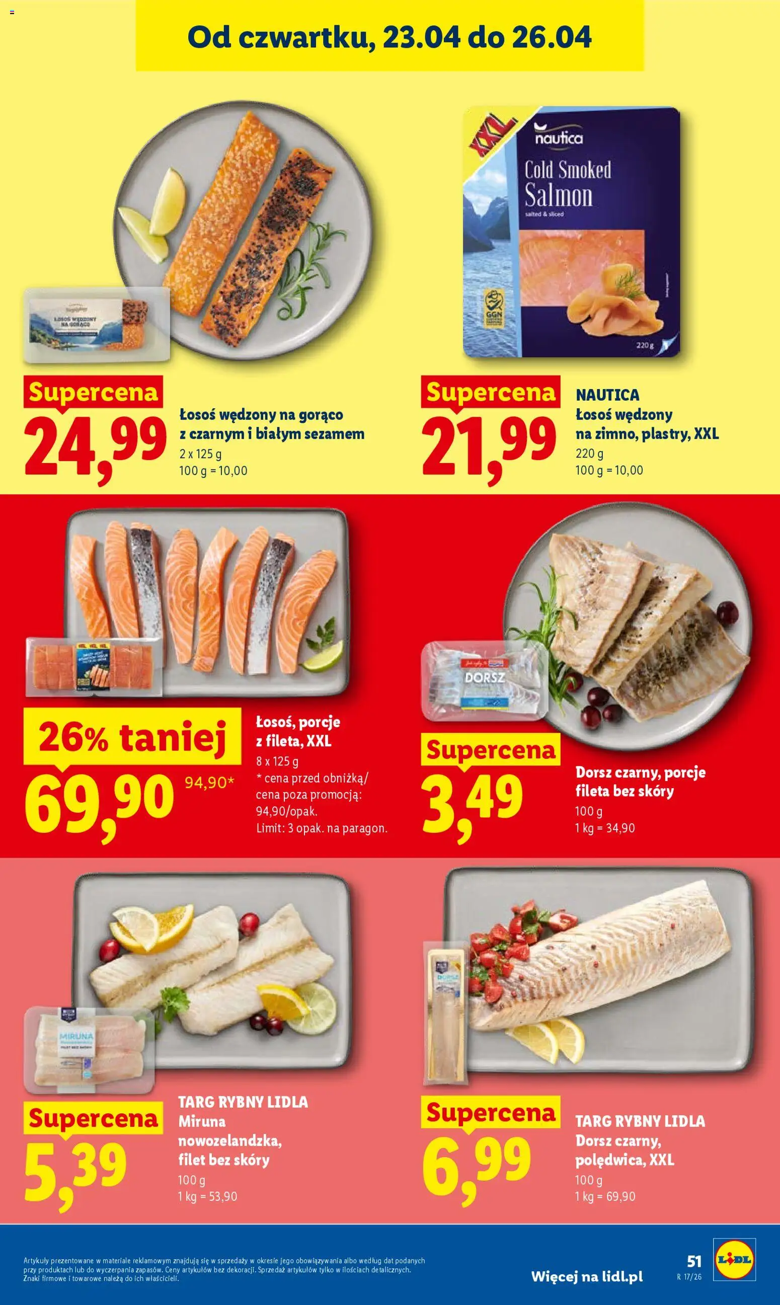 Lidl Polsko leták od 23.04.2026 | Strana: 51 | Produkty: Losos, Filet