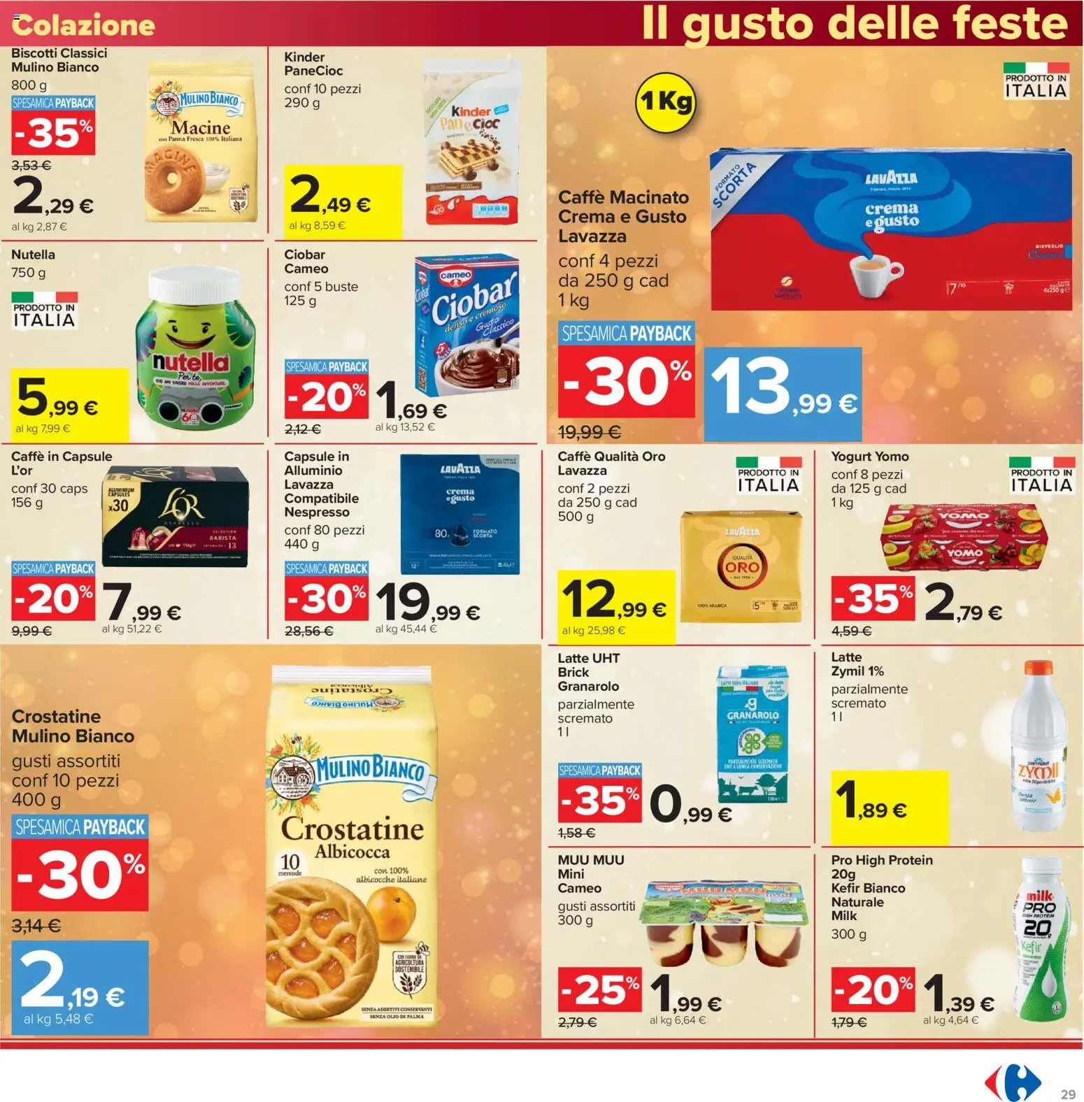 Volantino Carrefour del 16.12.2025 | Pagina: 29 | Prodotti: Caffè, Olio, Crostatine, Lavazza