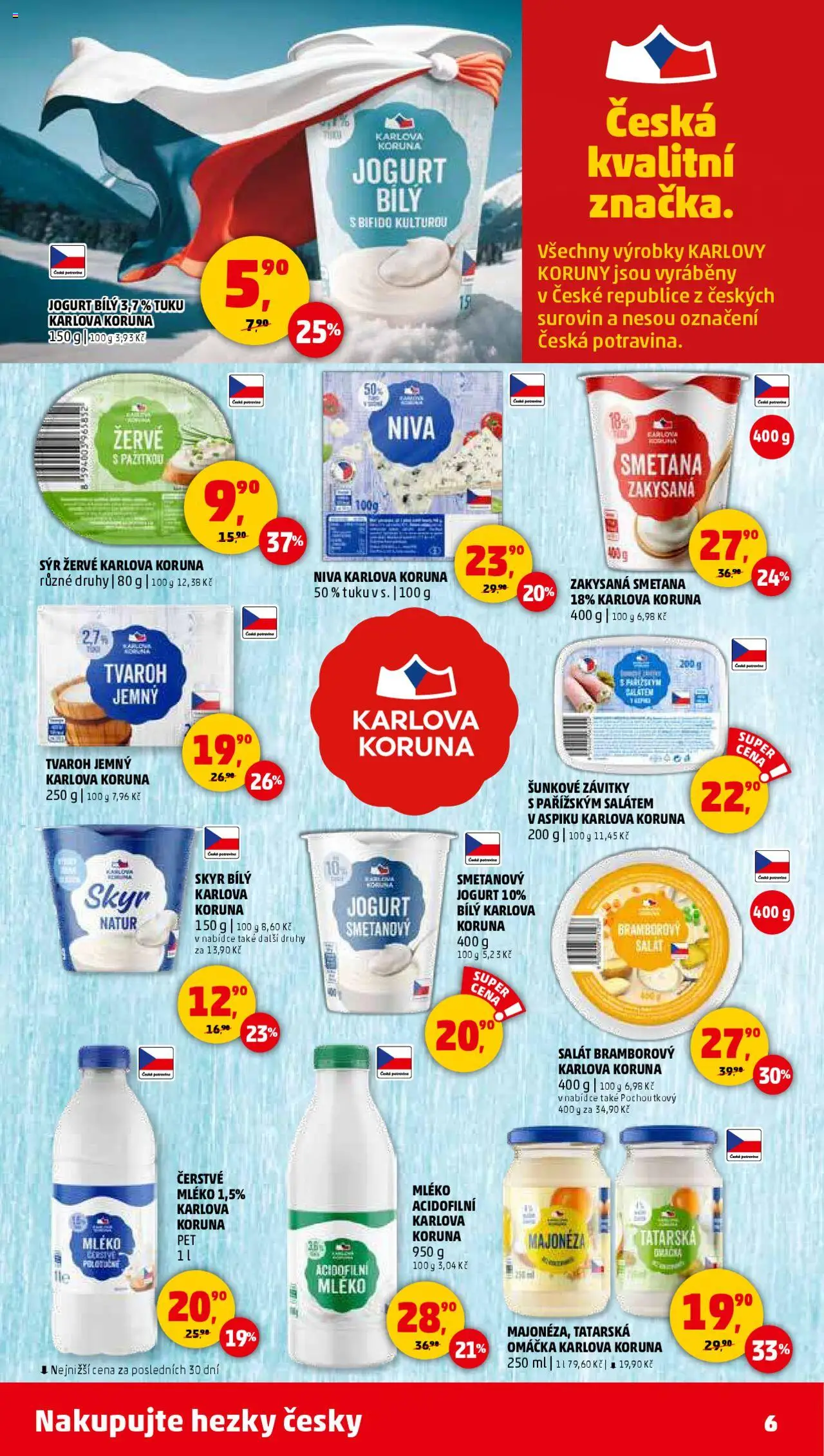 Penny Market leták - Čtvrtečník od 25.09.2025 | Strana: 6 | Produkty: Sýr, Jogurt, Žervé, Zakysaná smetana