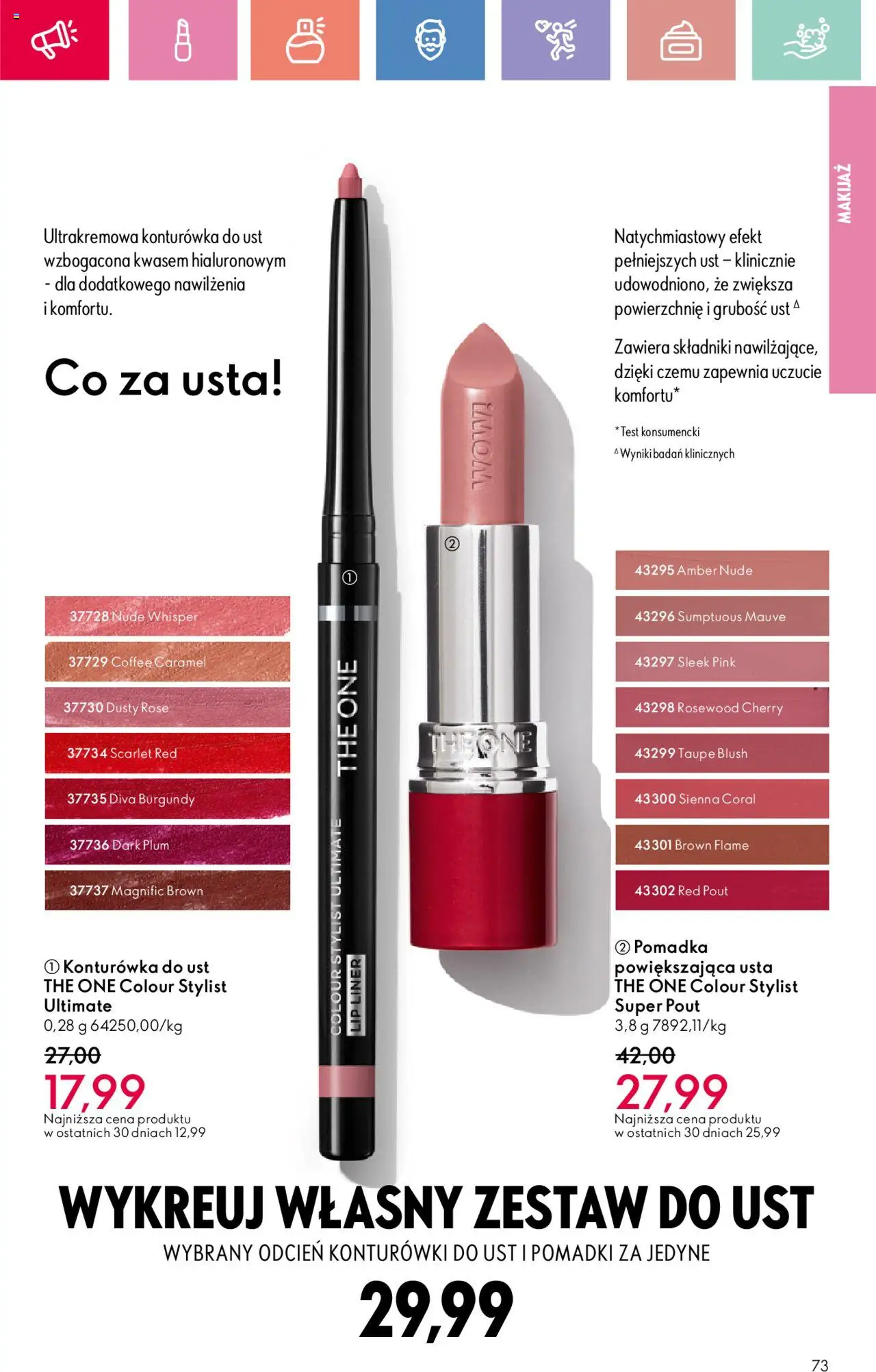 Oriflame Katalog 11 2025 od 27.07.2025 | Strona: 73 | Produkty: Pomadka, Makijaż, Konturówka