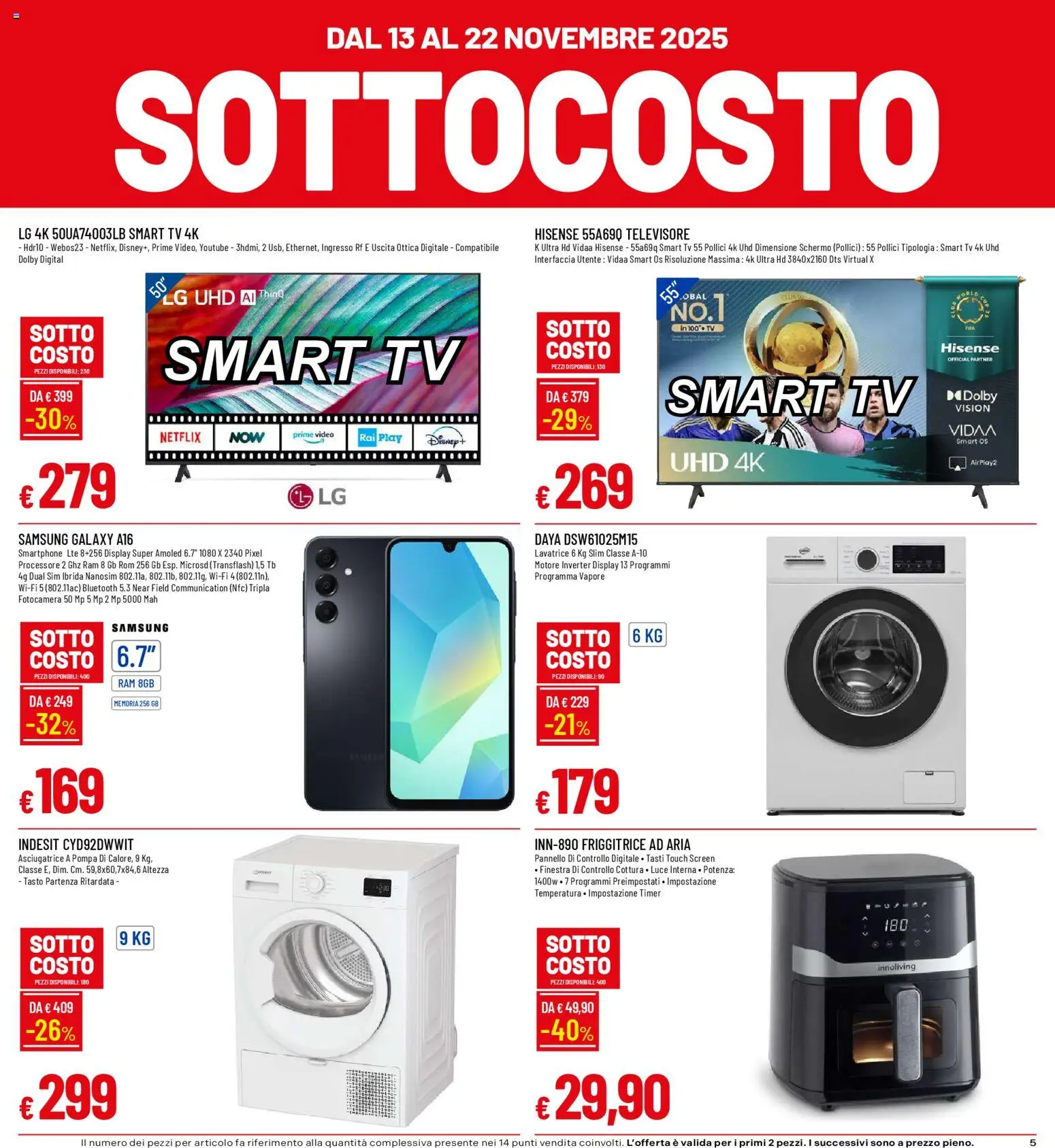 Volantino Galassia del 13.11.2025 | Pagina: 5 | Prodotti: Friggitrice ad aria, smart TV, Smartphone, Friggitrice