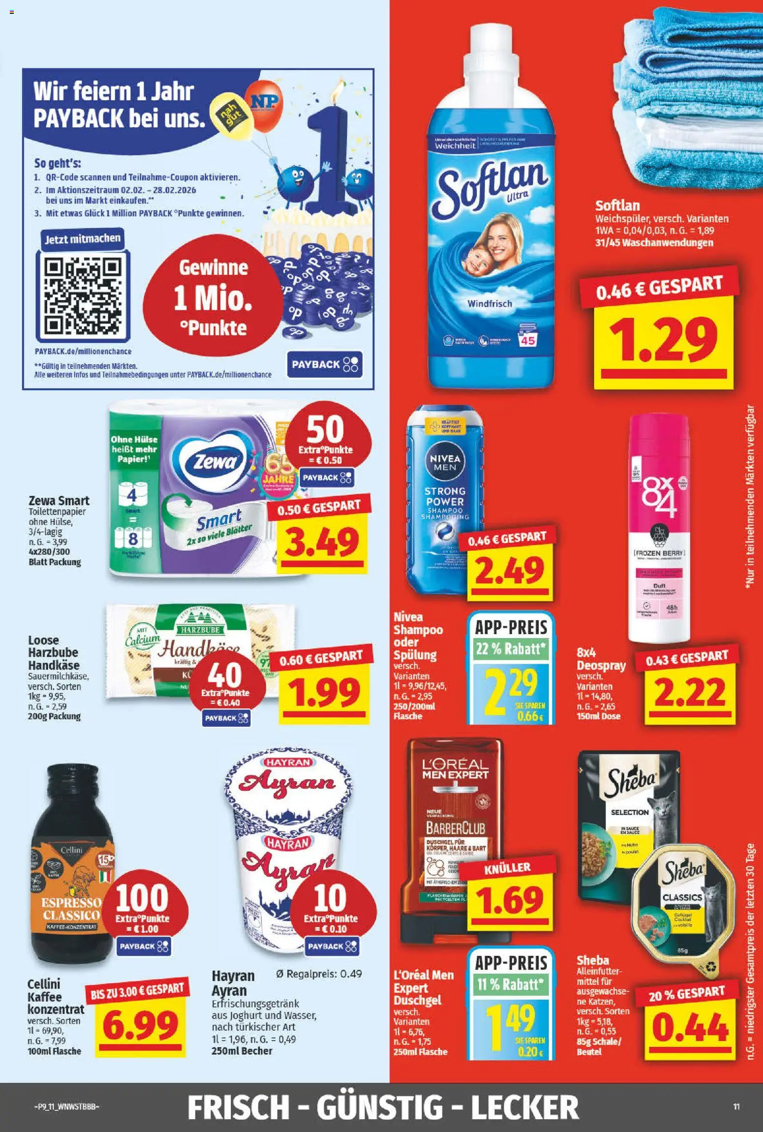 NP Discount Prospekt 	 – gültig ab 23.02.2026 | Seite: 11 | Produkte: Duft, Shampoo, Deospray, Toilettenpapier