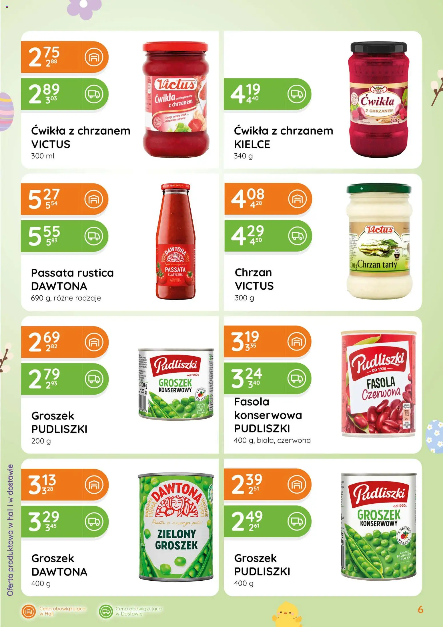 Eurocash gazetka - Kulinarka Wielkanocna od 12.03.2026 | Strona: 6 | Produkty: Groszek, Fasola czerwona, Chrzan