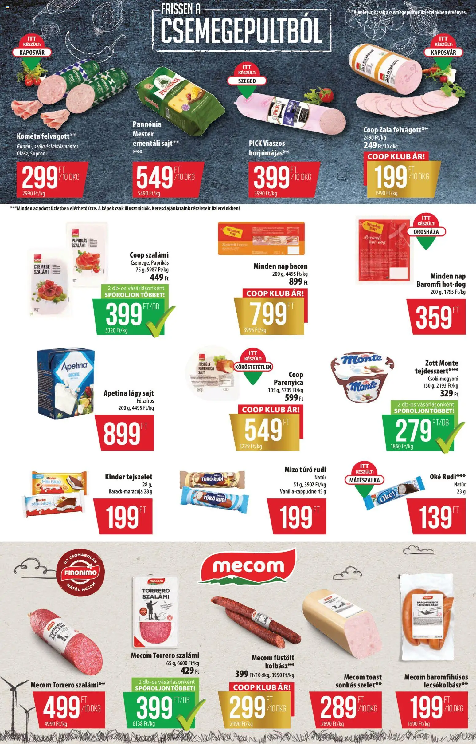 COOP akciós ujság - amely érvényes a következő dátumtól: 30.04.2026 | Oldal: 2 | Termékek: Bacon, Ementáli sajt, Tejszelet, Sajt