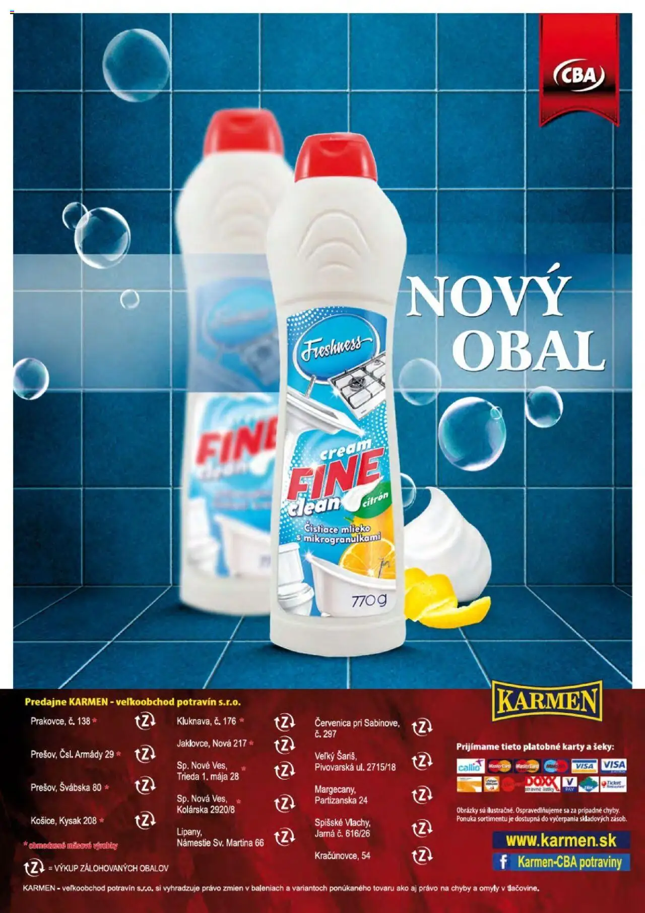 Nové KARMEN CBA akcie – leták je platný od 02.10.2025 | Strana: 28 | Produkty: Mlieko, Šariš