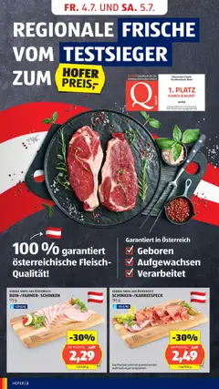 Hofer Flugblatt gültig ab 04.07.2025 | Seite: 4 | Produkte: Wurst, Schinken