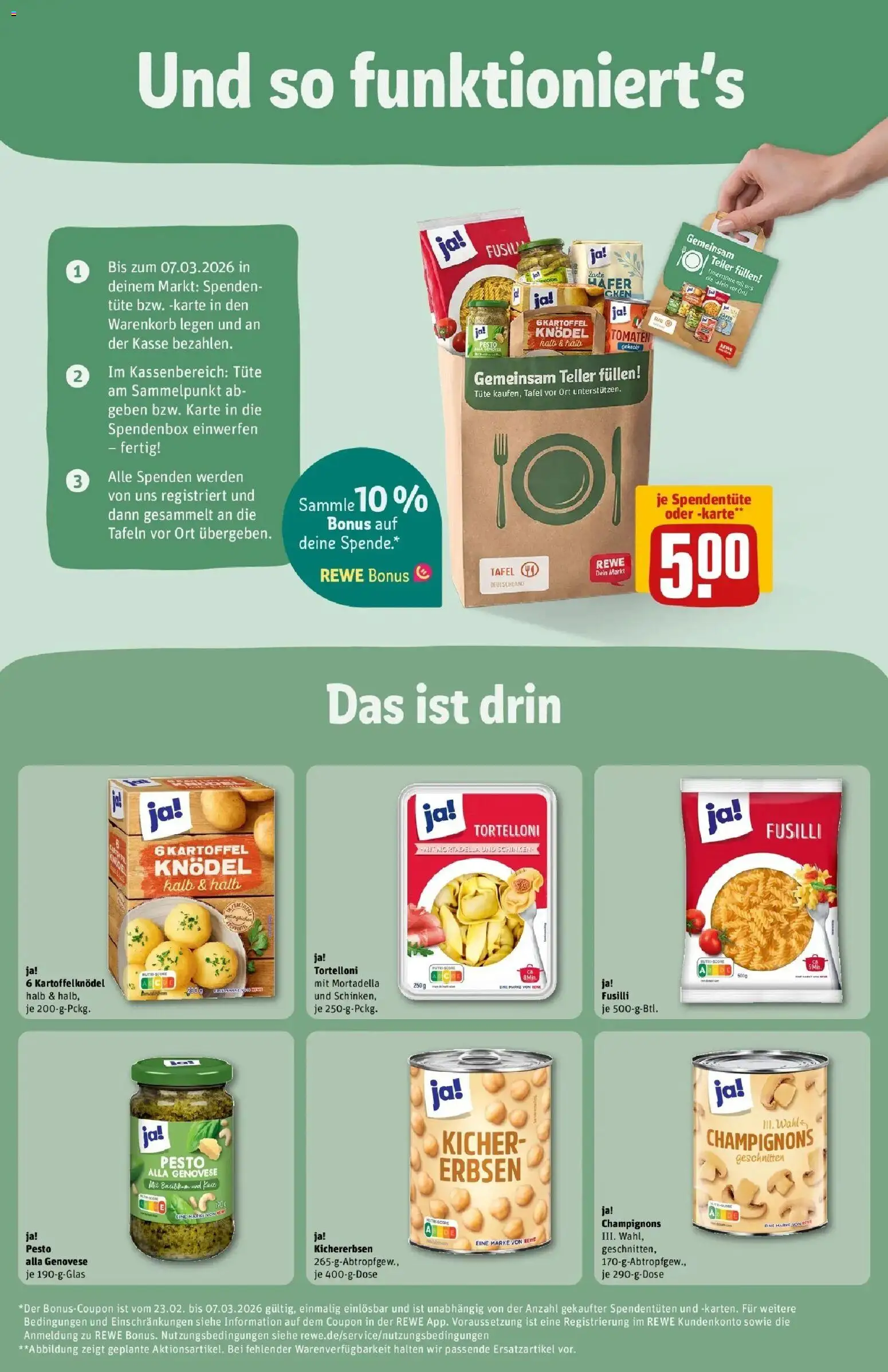 Rewe prospekt Bad Zwischenahn	 – gültig ab 22.02.2026 | Seite: 5 | Produkte: Tomaten, Champignons, Pasta, Erbsen