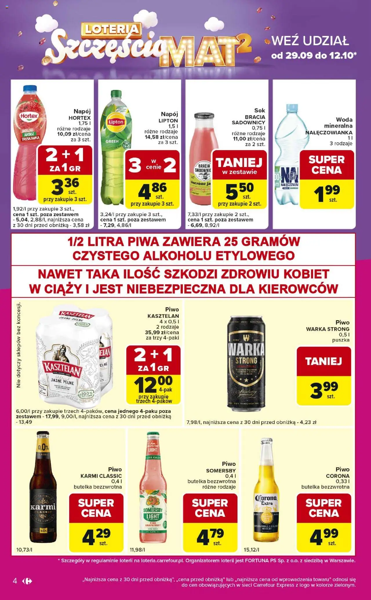 Carrefour Gazetka - Express II od 07.10.2025 | Strona: 4 | Produkty: Arbuz, Piwo Somersby, Warka, Somersby