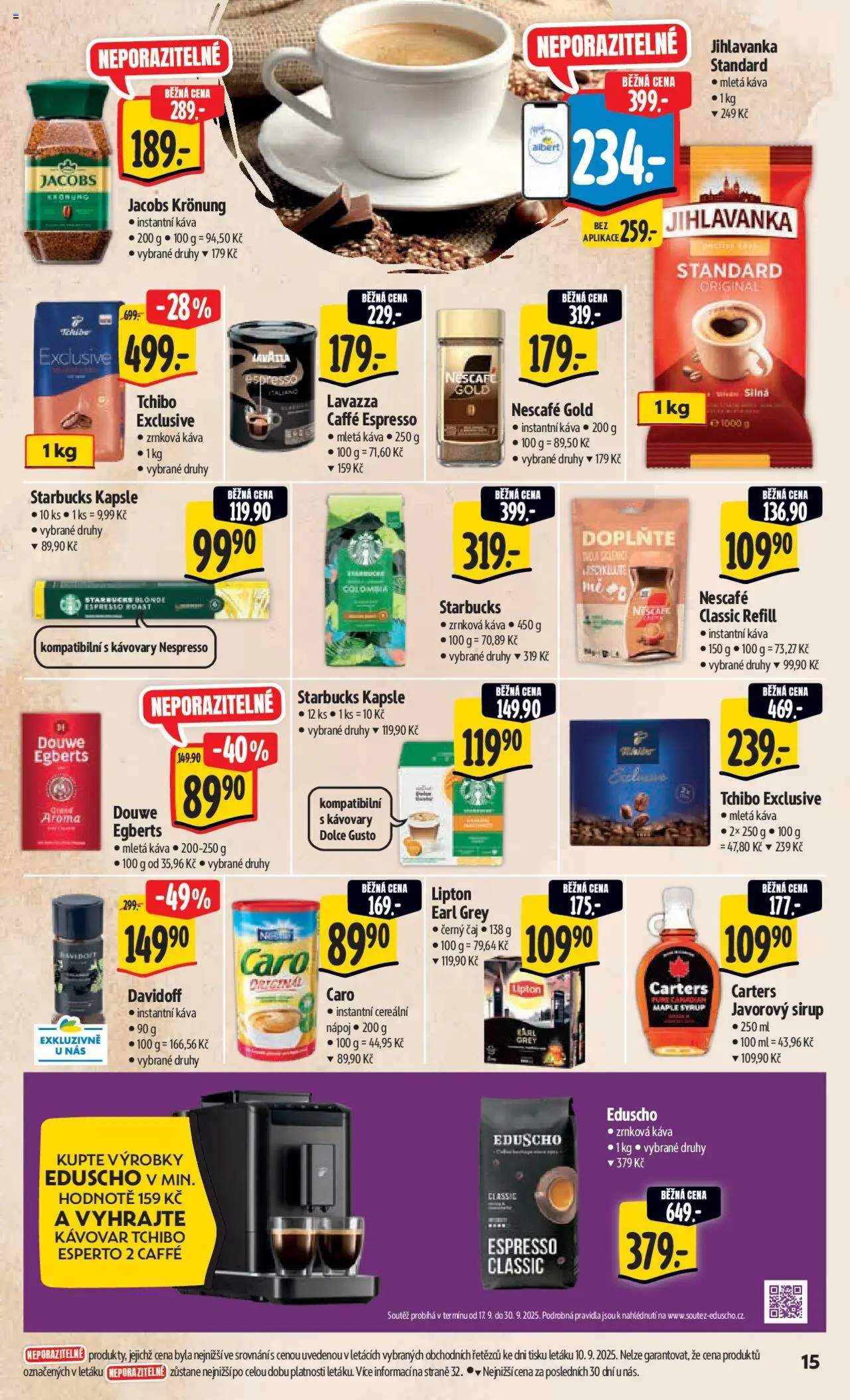 Albert leták - Hypermarket od 17.09.2025 | Strana: 23 | Produkty: Jihlavanka, Kávovar, Nescafé, Caro