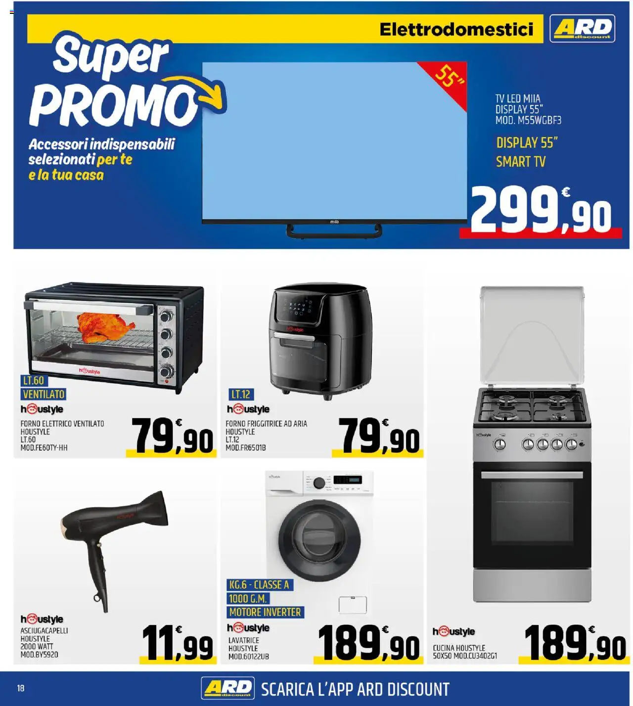 Volantino ARD Discount del 11.09.2025 | Pagina: 18 | Prodotti: smart TV, Lavatrice, Asciugacapelli, Friggitrice