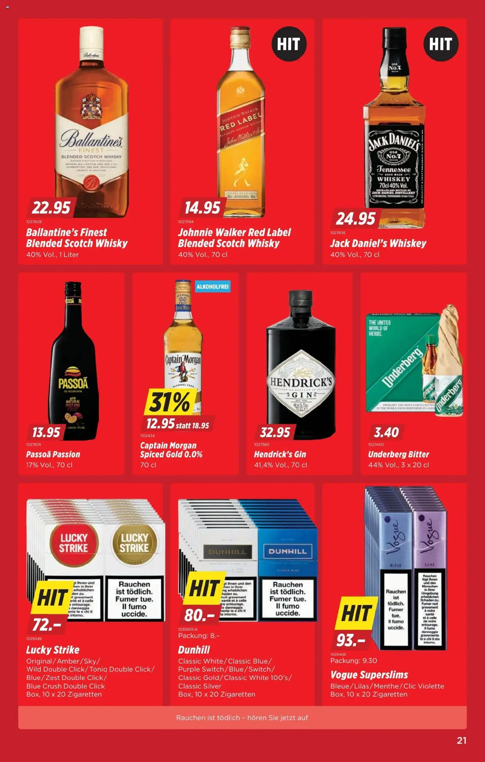 Denner Aktionen – gültig ab 04.11.2025 | Seite: 21 | Produkte: Gin, Whiskey