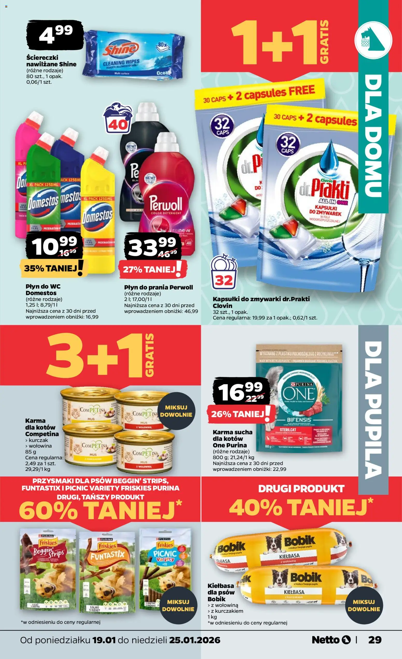 Netto gazetka - Spożywcza od 19.01.2026 | Strona: 29 | Produkty: Kiełbasa, Kurczak, Domestos, Detergent