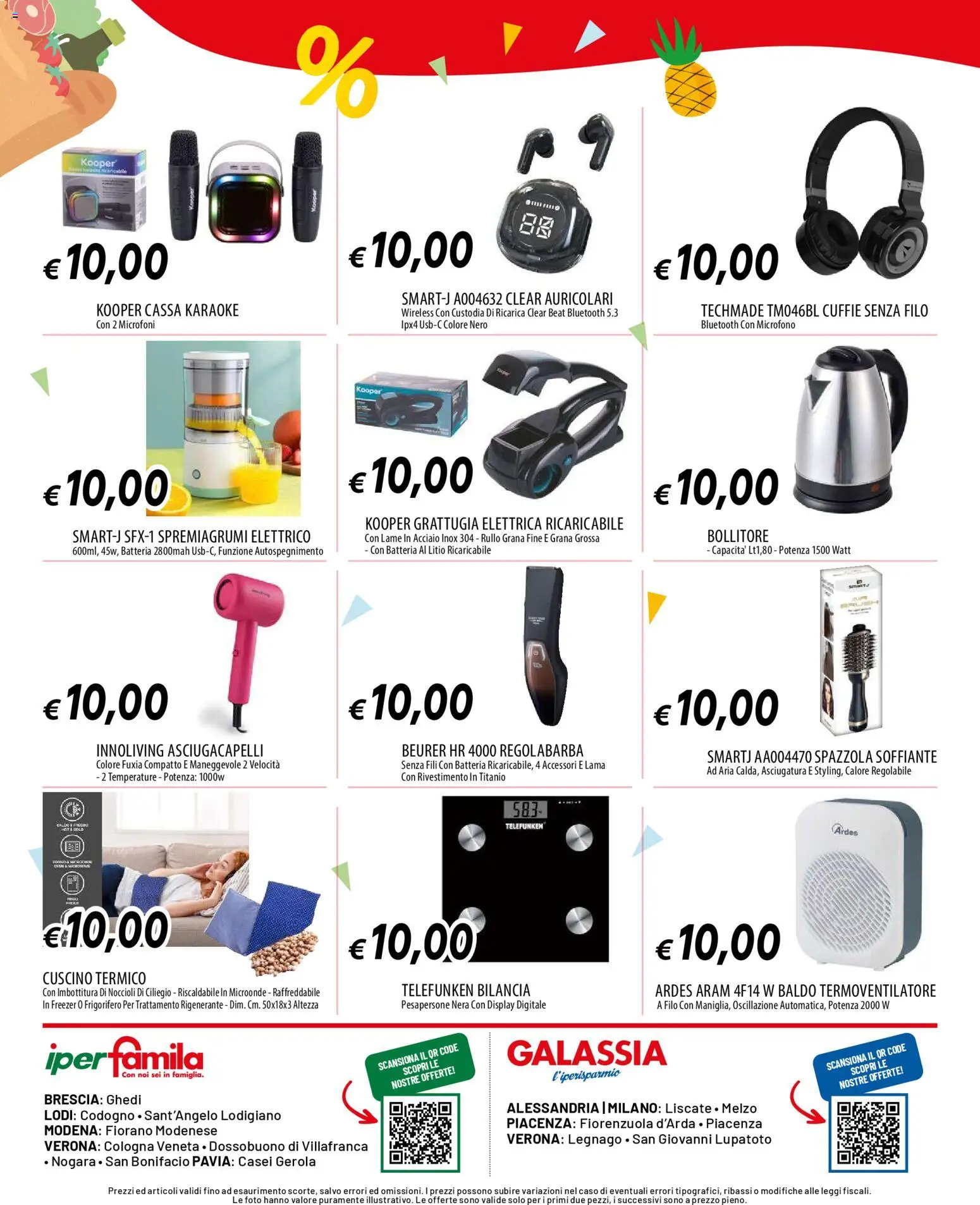 Volantino Galassia del 22.01.2026 | Pagina: 12 | Prodotti: Microonde, Freezer, Cuffie, Asciugacapelli
