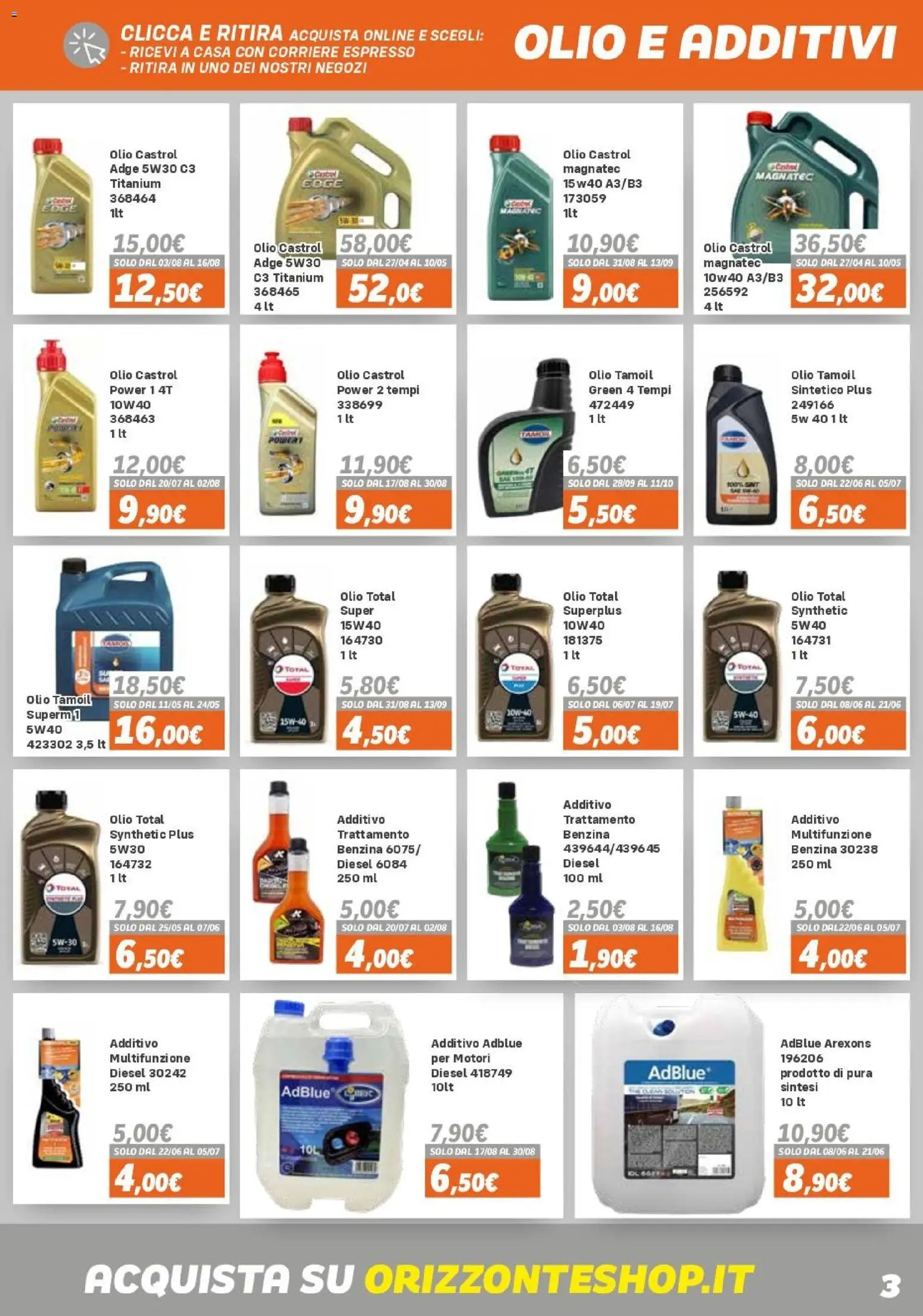 Volantino Orizzonte del 15.04.2026 | Pagina: 3 | Prodotti: Olio