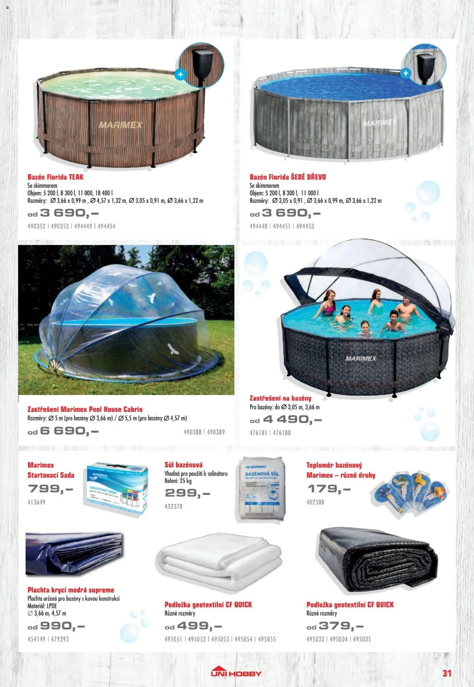 Uni Hobby katalog - Nábytek, grily a bazény 2026 od 10.04.2026 | Strana: 31 | Produkty: Bazény, Teploměr, Bazén, Plachta