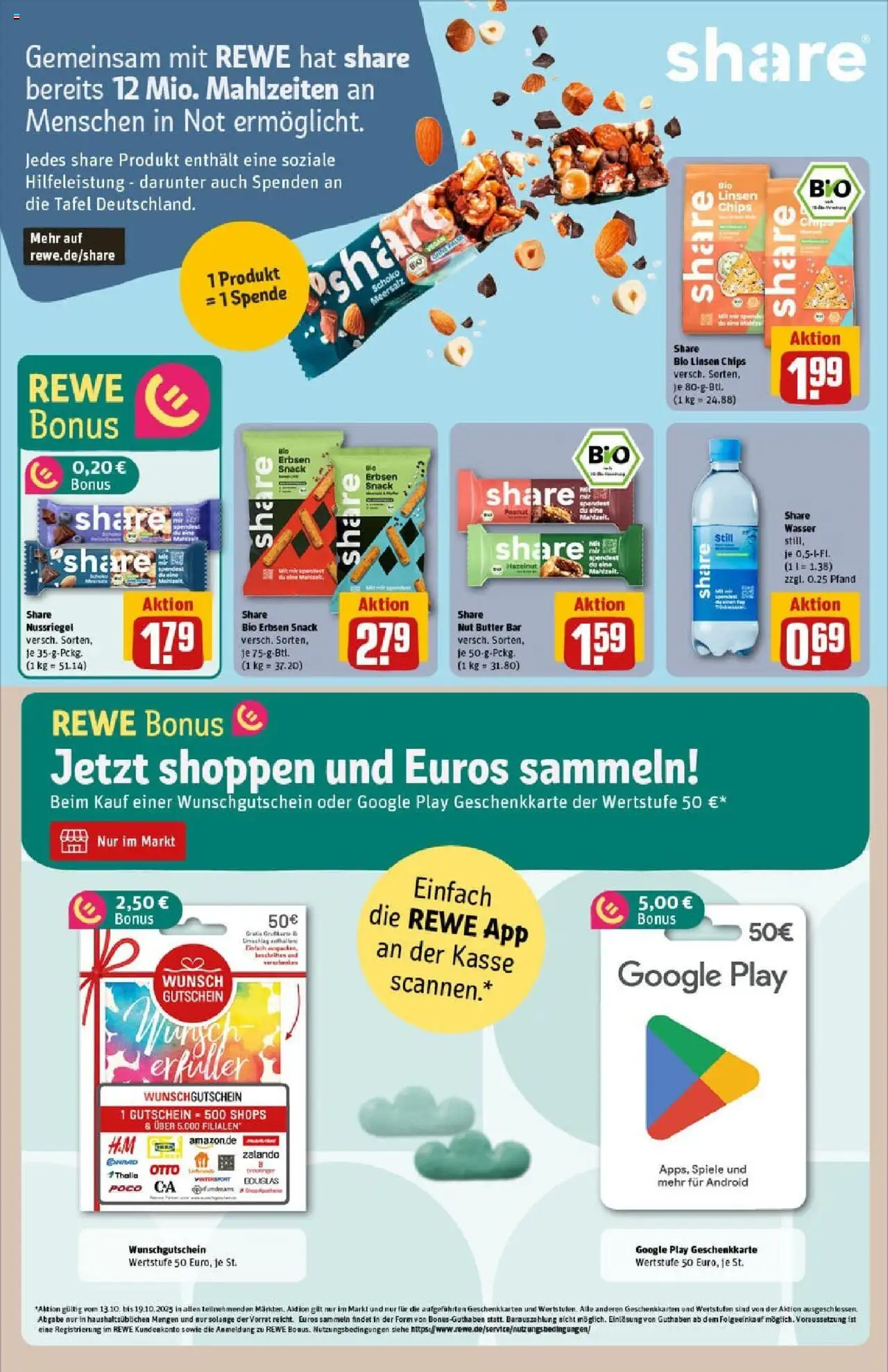 Rewe prospekt Wetzlar	 – gültig ab 13.10.2025 | Seite: 20 | Produkte: Butter, Wasser, Chips, Erbsen