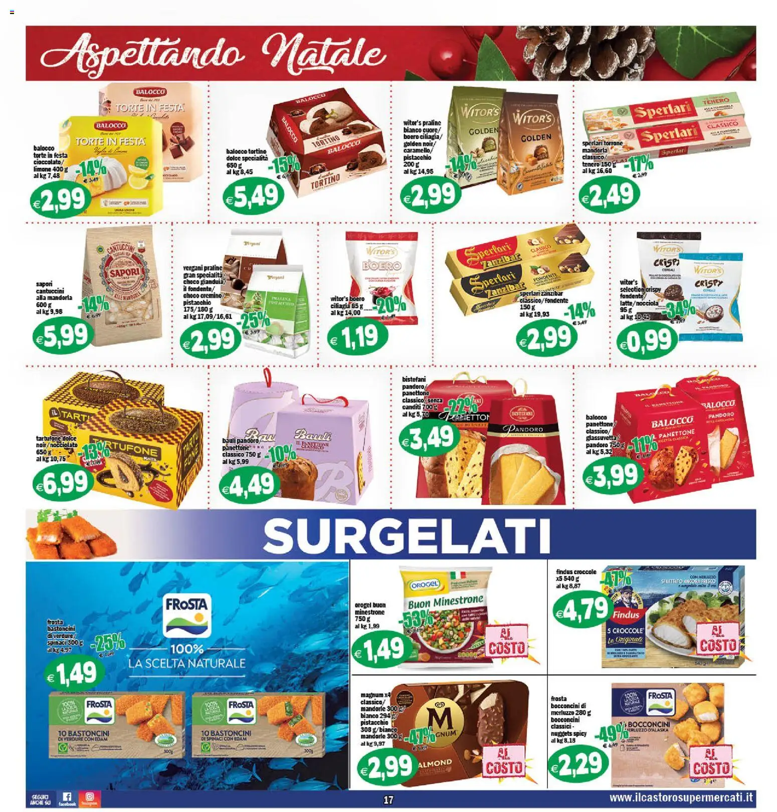 Volantino Il Castoro del 18.11.2025 | Pagina: 17 | Prodotti: Merluzzo, Nuggets, Verdure, Spinaci