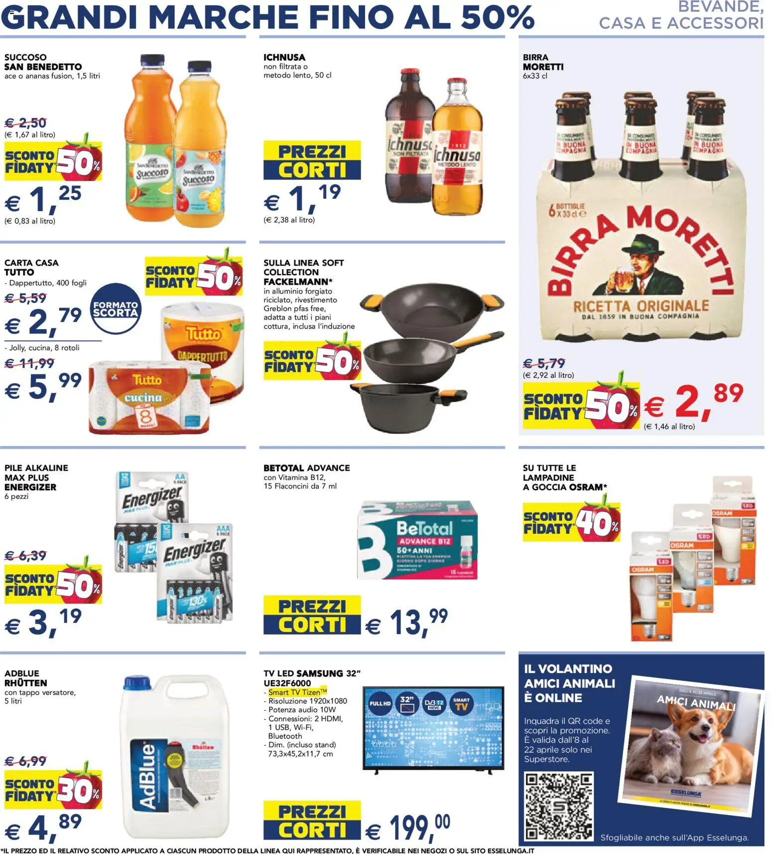 Volantino Esselunga S del 08.04.2026 | Pagina: 9 | Prodotti: Birra, smart TV, Ananas, Audio