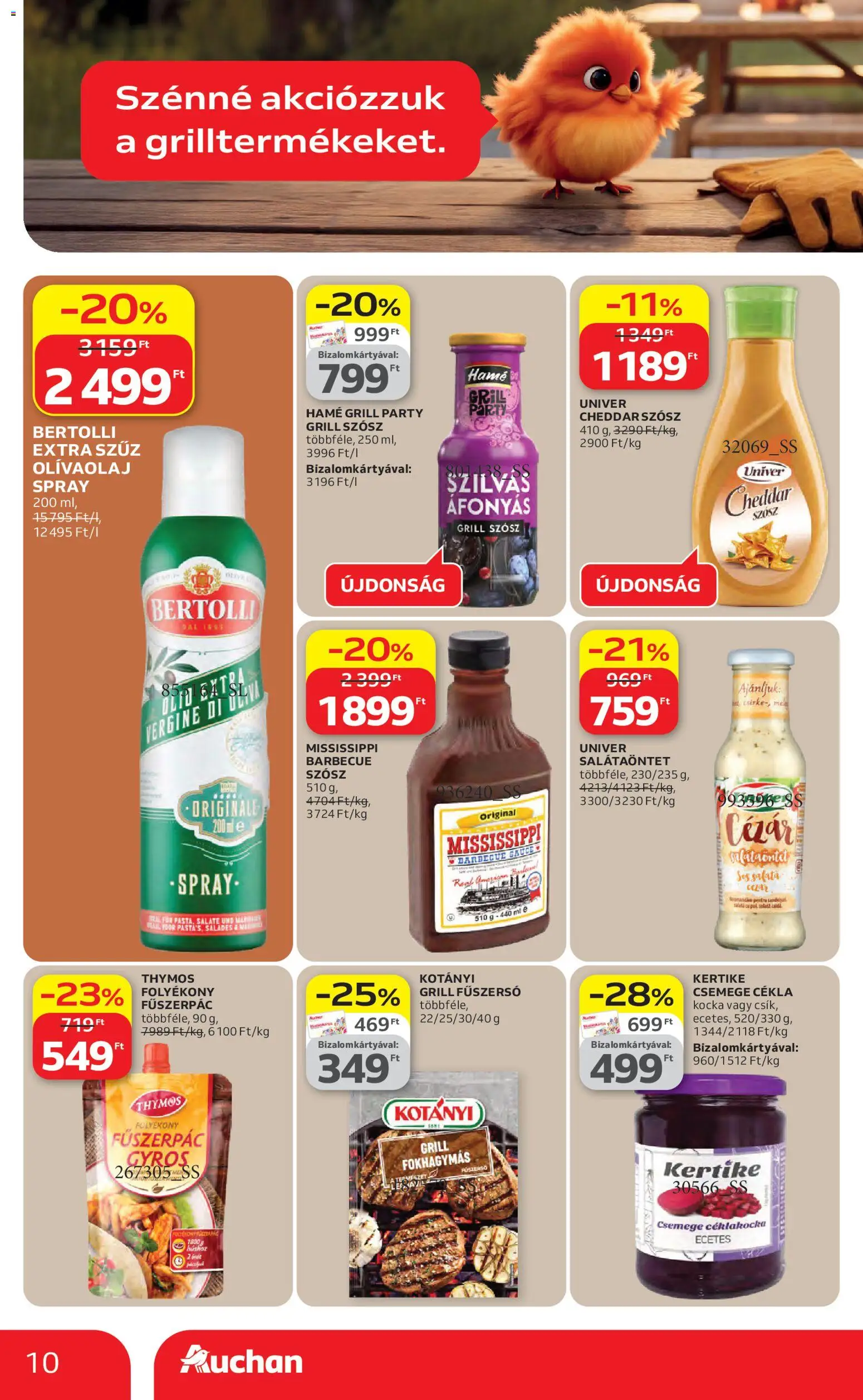 Auchan akciós ujság - amely érvényes a következő dátumtól: 16.04.2026 | Oldal: 10 | Termékek: Cékla, Grill, Szósz, Olívaolaj