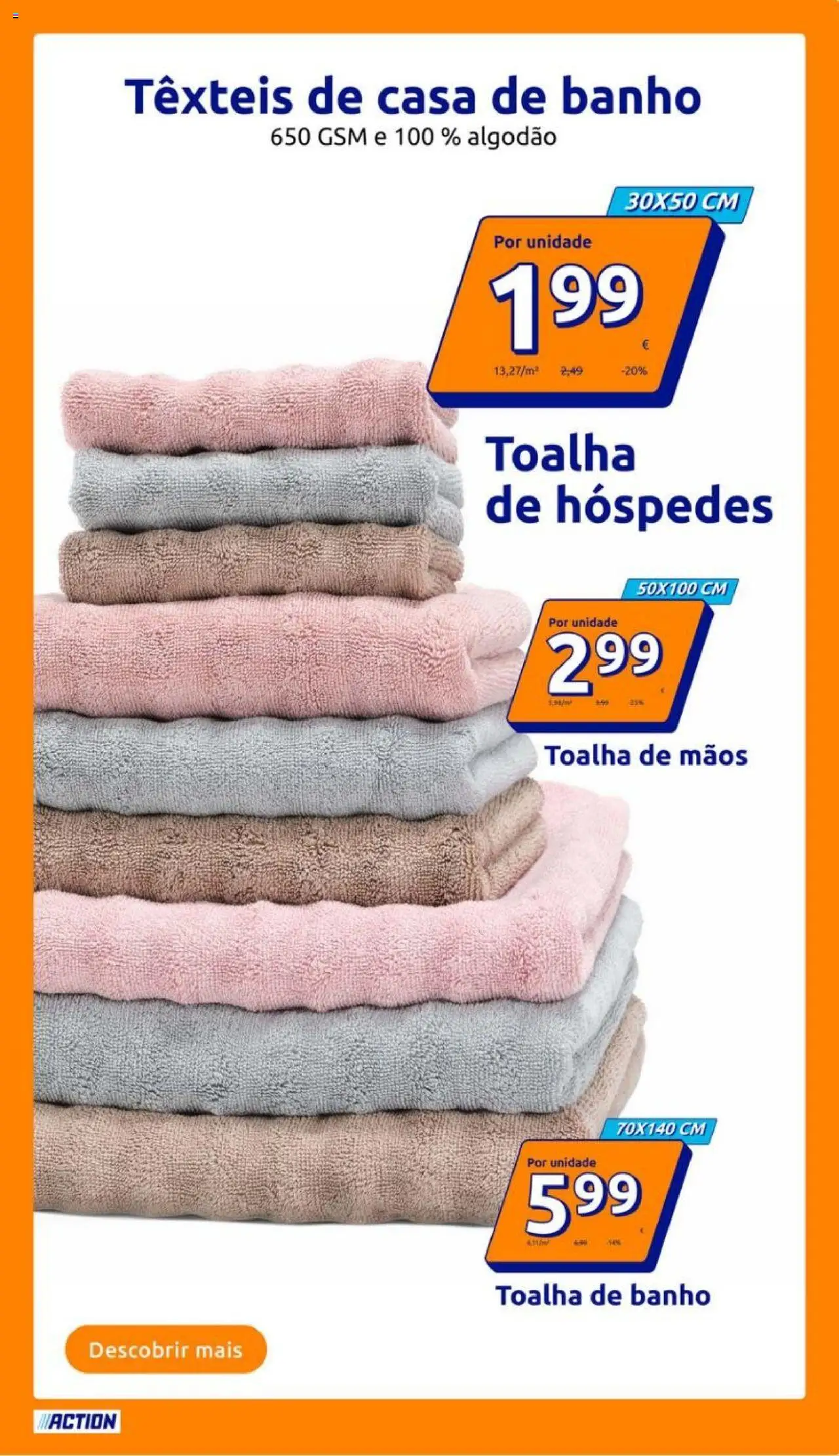 Action folheto │ válido de 13.08.2025 | Página: 13 | Produtos: Algodão, Casa de banho, Banho, Toalha de banho